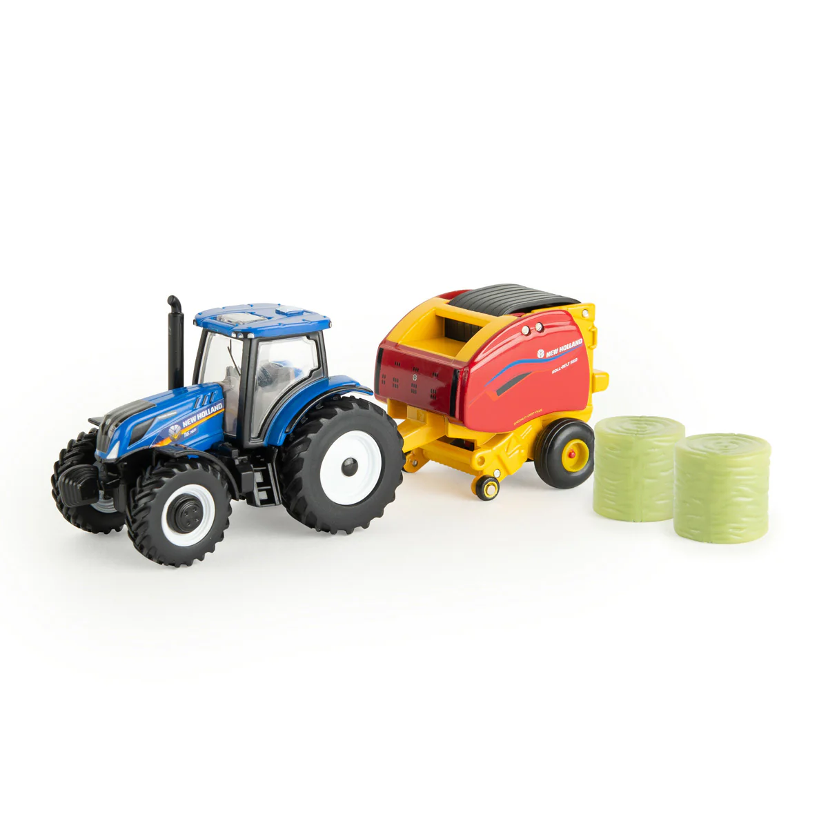 1/64 Special Edition New Holland Dairy Barn Set with T6.164 Tractor and Roll-Belt 560 Baler - Image 3
