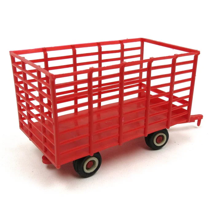 1/64 Red Plastic Hay Wagon with Rubber Tires by Standi Toys - Image 2
