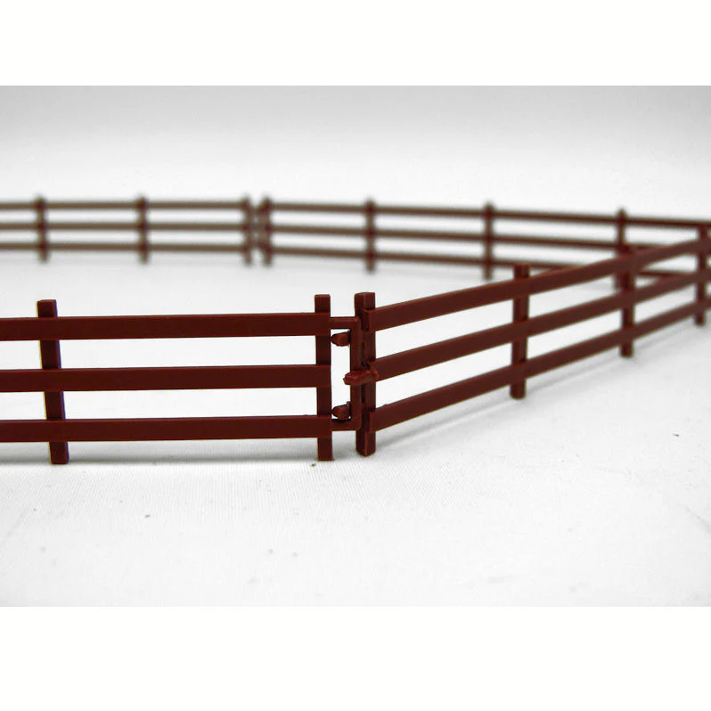 1/64 Brown 3 Rail Fence 6in Sections, 6 Pack - Image 2