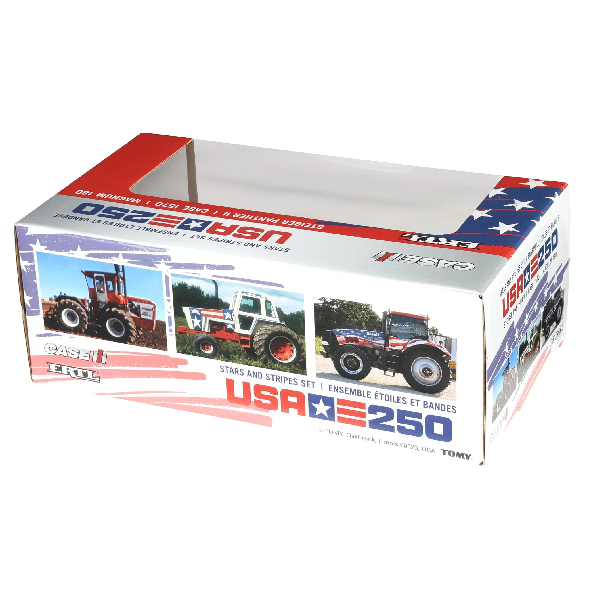 1/64 Steiger Panther II, Case 1570, & Case IH Magnum 180 Stars & Stripes Tractor Set by ERTL, USA 250 - Image 10
