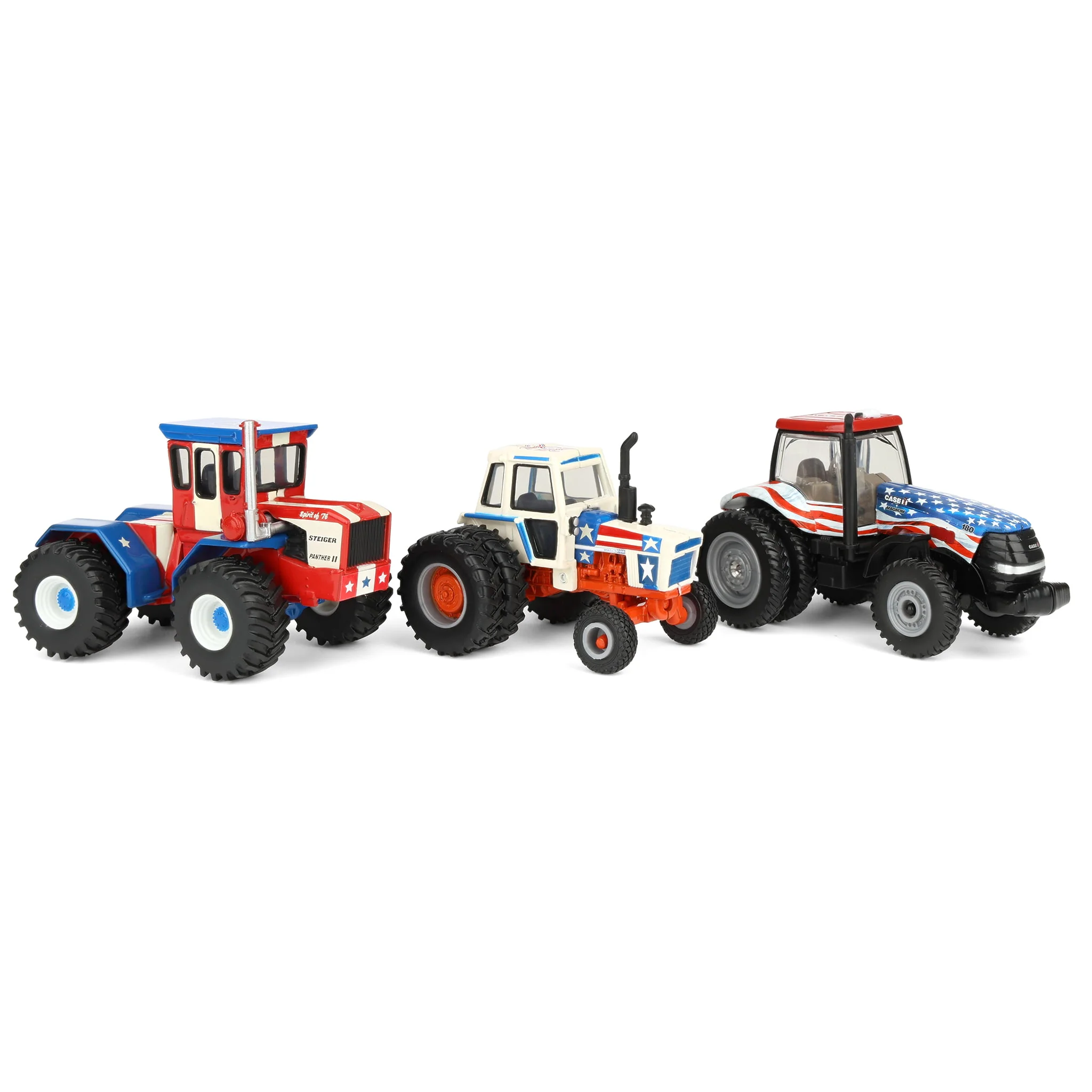 1/64 Steiger Panther II, Case 1570, & Case IH Magnum 180 Stars & Stripes Tractor Set by ERTL, USA 250 - Image 2