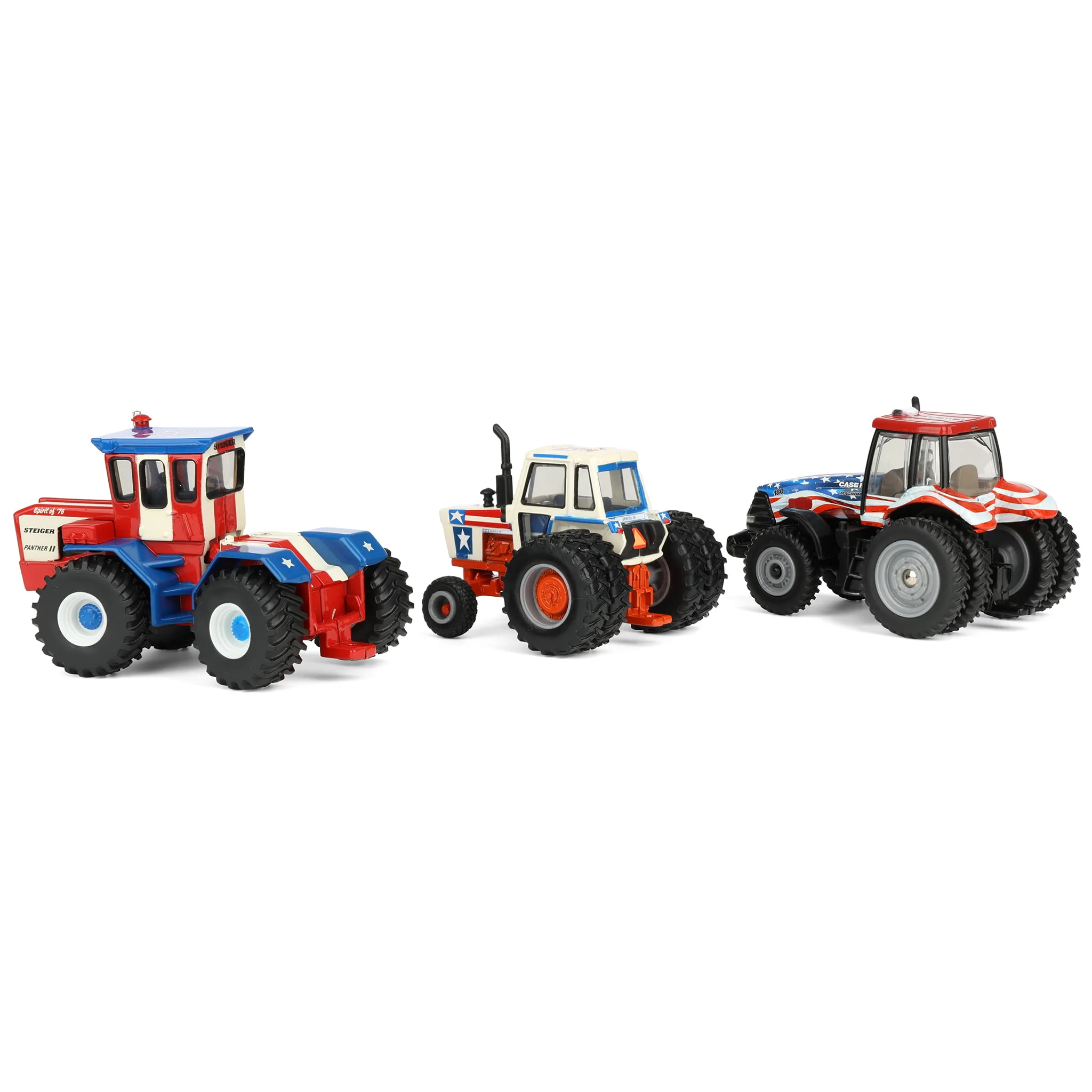 1/64 Steiger Panther II, Case 1570, & Case IH Magnum 180 Stars & Stripes Tractor Set by ERTL, USA 250 - Image 4