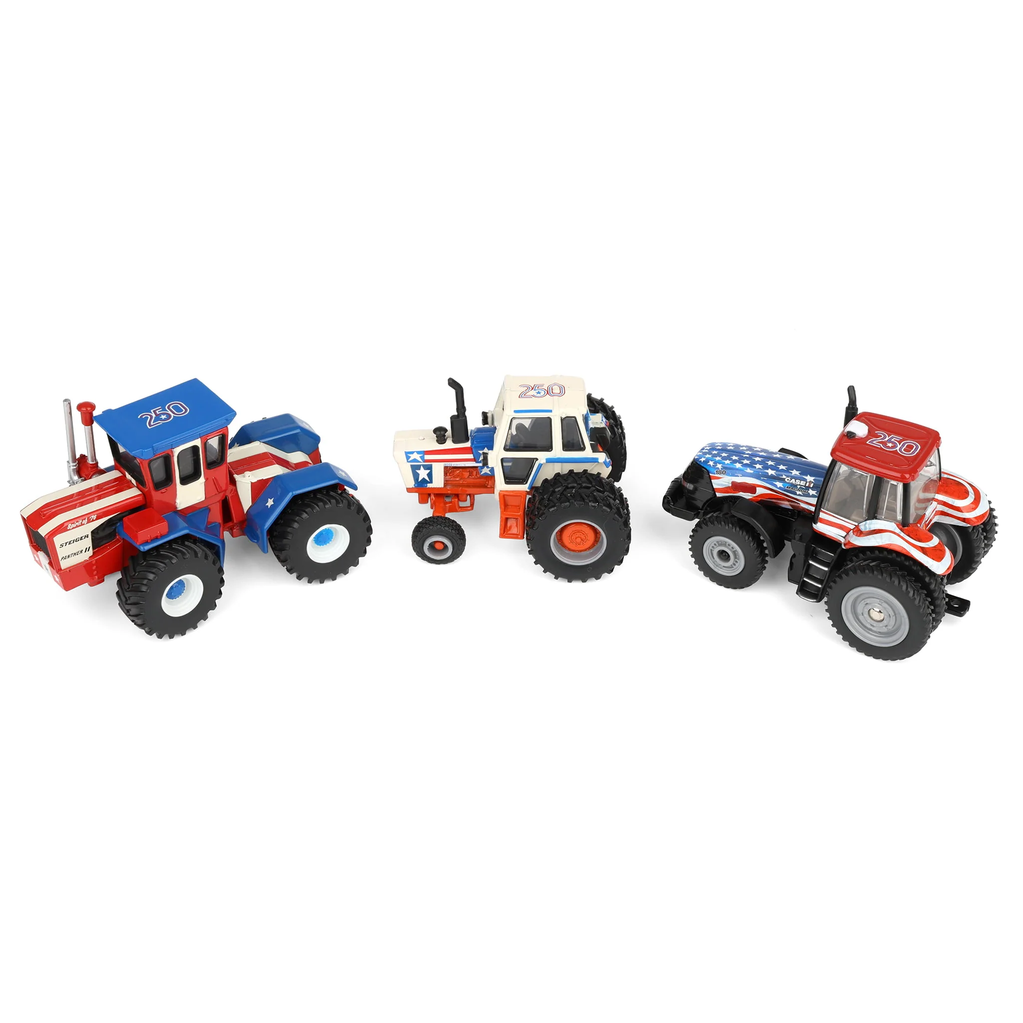 1/64 Steiger Panther II, Case 1570, & Case IH Magnum 180 Stars & Stripes Tractor Set by ERTL, USA 250 - Image 5