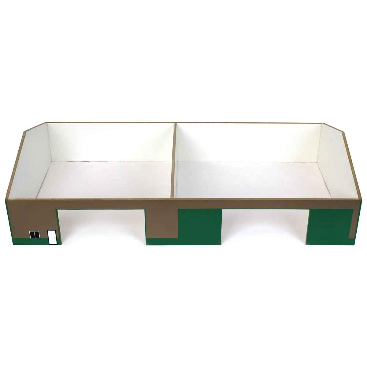 1/64 Tan & Green 2 Door 70ft x 130ft Wooden Implement Pole Building with Divided Shop Area - Image 3