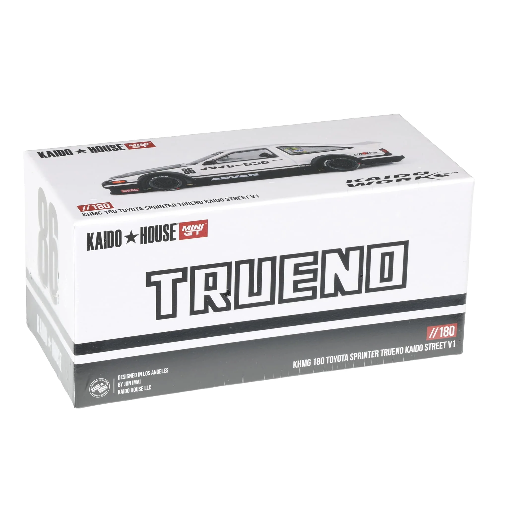 1/64 Toyota AE86 Sprinter Trueno, Kaido Street V1, White, Kaido House x Mini GT - Image 2