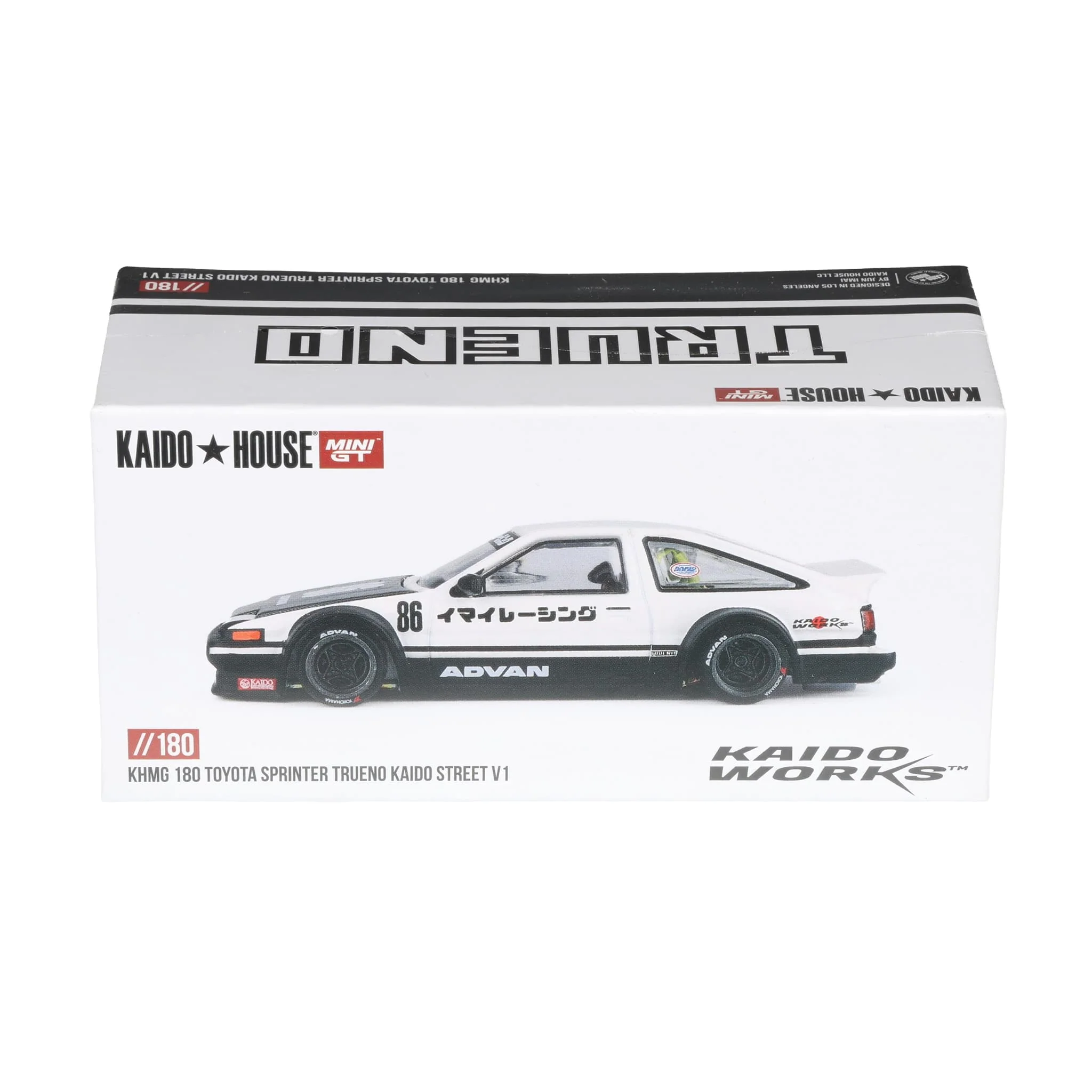 1/64 Toyota AE86 Sprinter Trueno, Kaido Street V1, White, Kaido House x Mini GT - Image 4