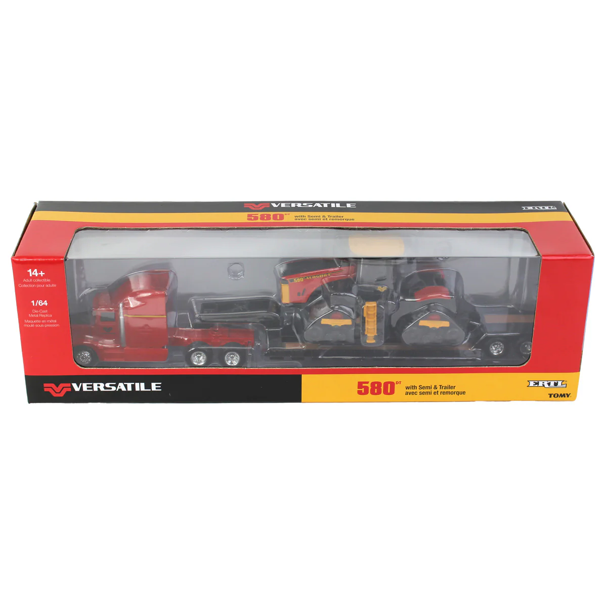 1/64 Versatile 580DT Track Tractor & Semi Truck with Lowboy Trailer, ERTL Prestige Collection - Image 6