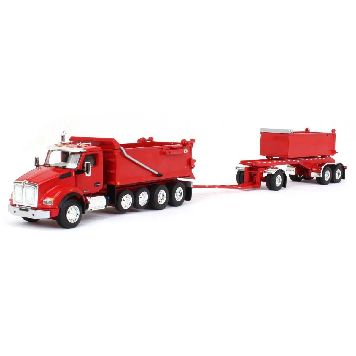 1/64 Viper Red Kenworth T880 Rogue Dump Truck with Rogue Transfer Dump Trailer, DCP by First Gear