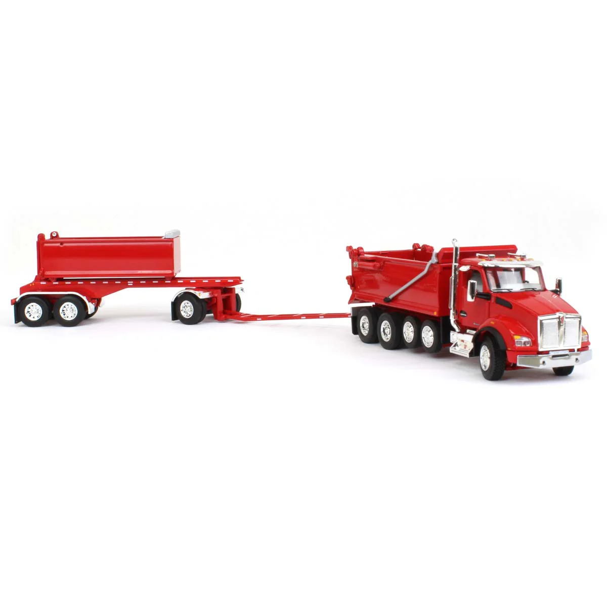 1/64 Viper Red Kenworth T880 Rogue Dump Truck with Rogue Transfer Dump Trailer, DCP by First Gear - Image 2