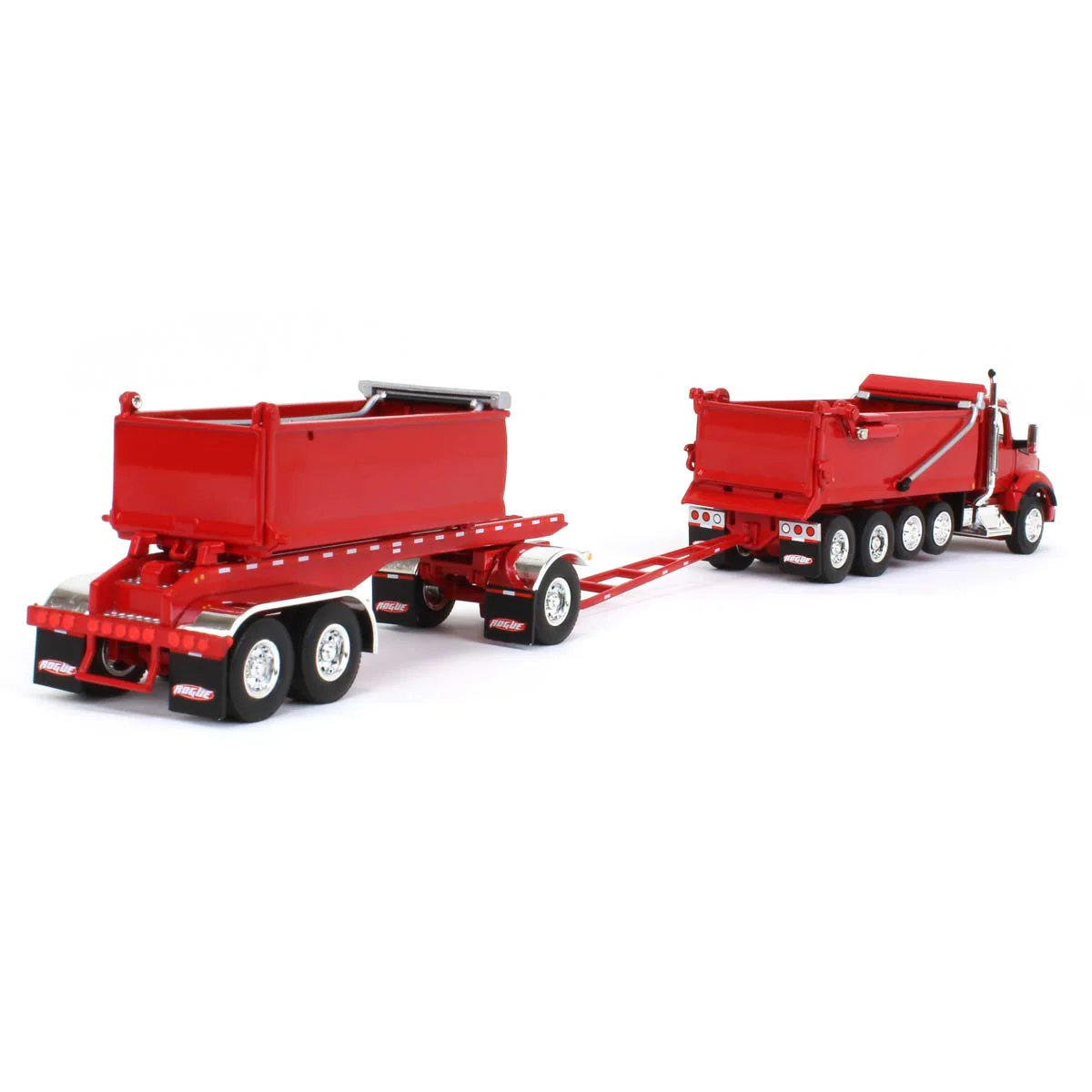1/64 Viper Red Kenworth T880 Rogue Dump Truck with Rogue Transfer Dump Trailer, DCP by First Gear - Image 3