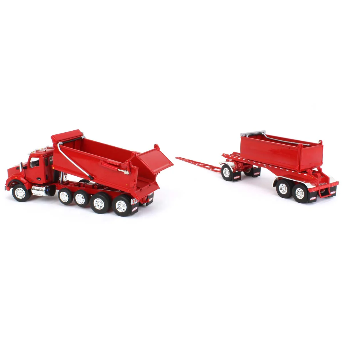 1/64 Viper Red Kenworth T880 Rogue Dump Truck with Rogue Transfer Dump Trailer, DCP by First Gear - Image 5