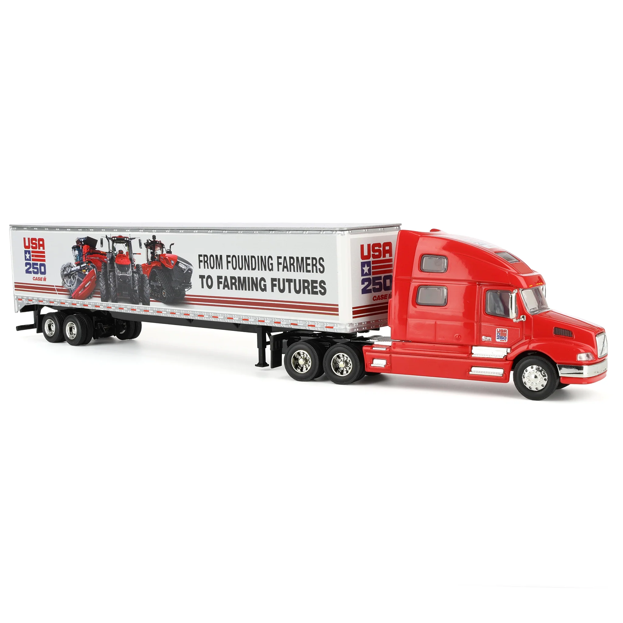 1/64 Volvo 770 Semi Truck with Box Trailer by SpecCast, Case IH USA "Commemorating 250 Years" - Image 2