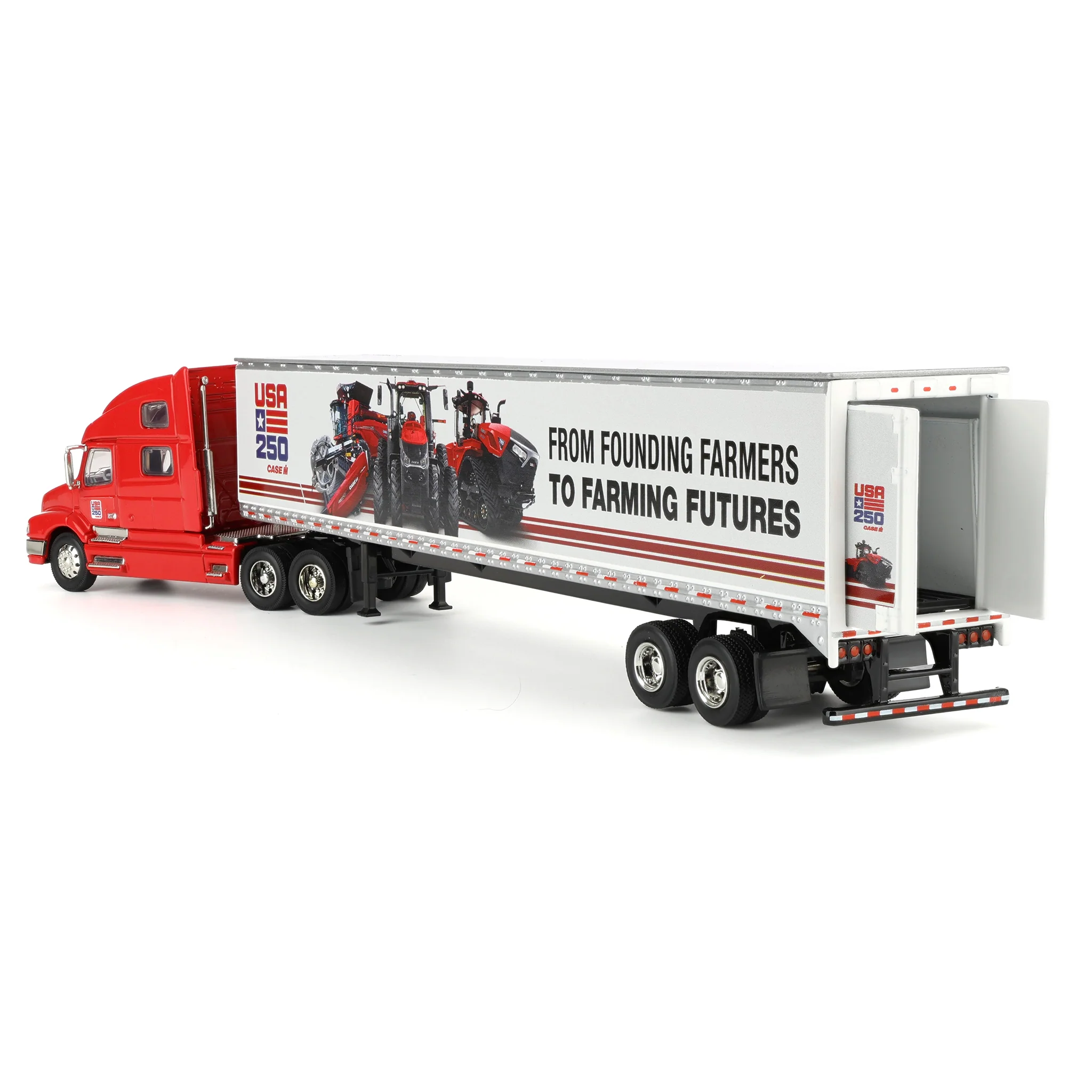 1/64 Volvo 770 Semi Truck with Box Trailer by SpecCast, Case IH USA "Commemorating 250 Years" - Image 4