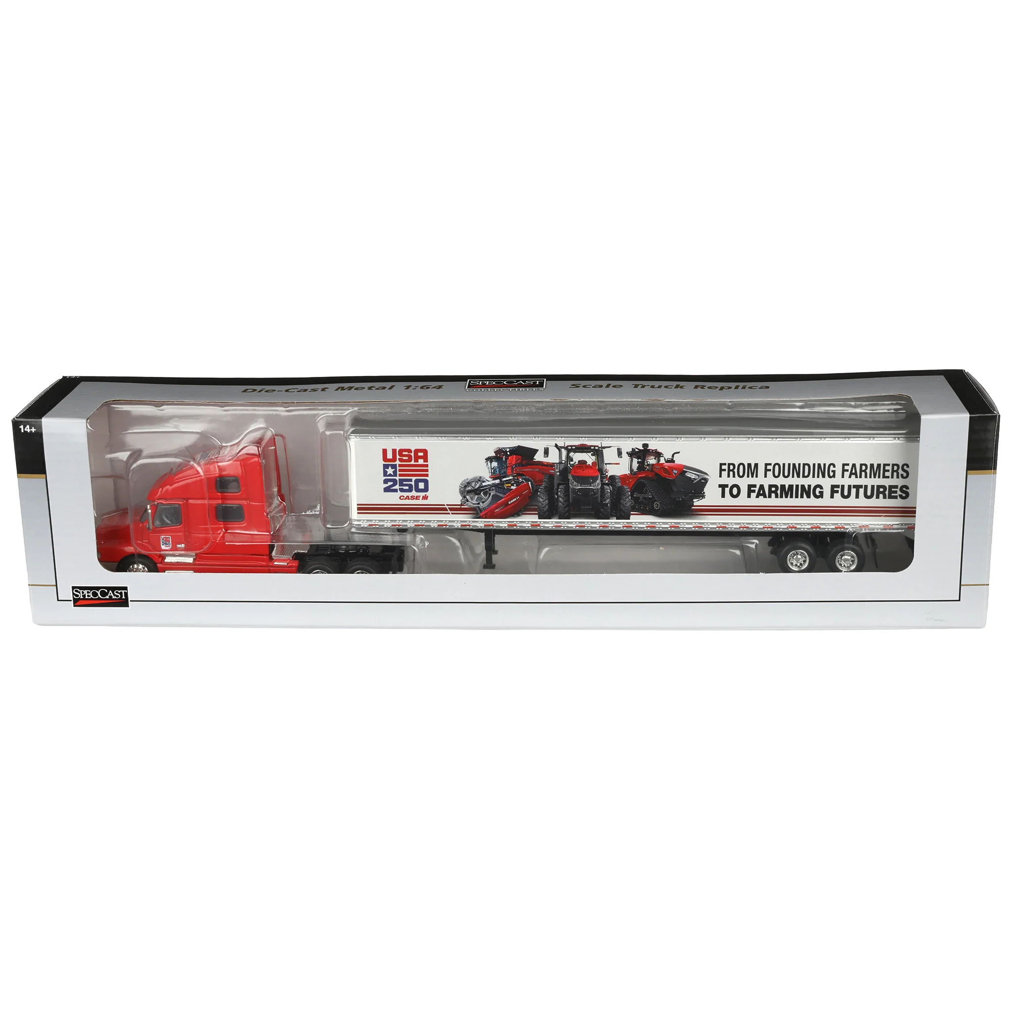 1/64 Volvo 770 Semi Truck with Box Trailer by SpecCast, Case IH USA "Commemorating 250 Years" - Image 5