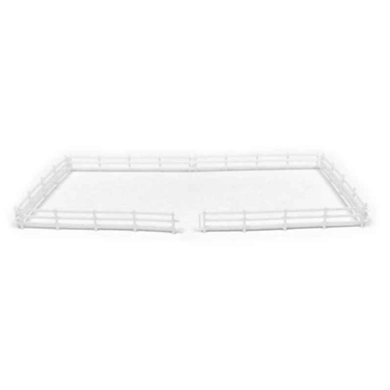 1/64 White 3 Rail Fence 6in Sections, 6 Pack