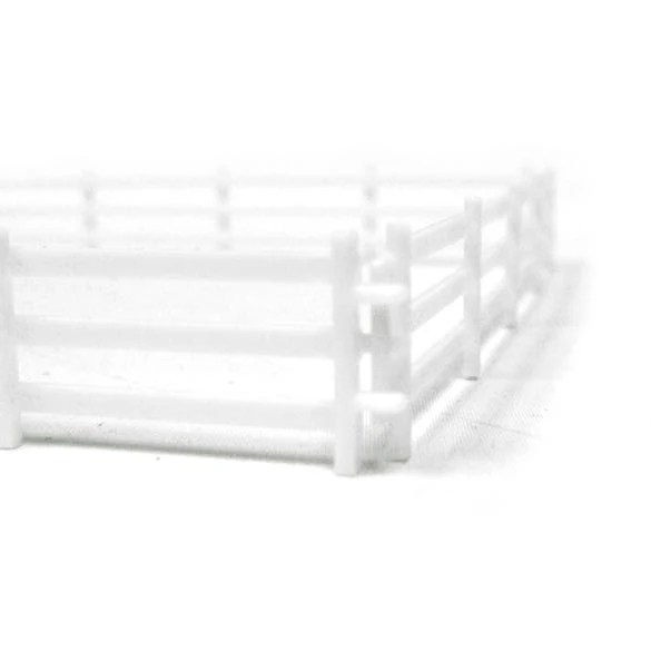 1/64 White 3 Rail Fence 6in Sections, 6 Pack - Image 2