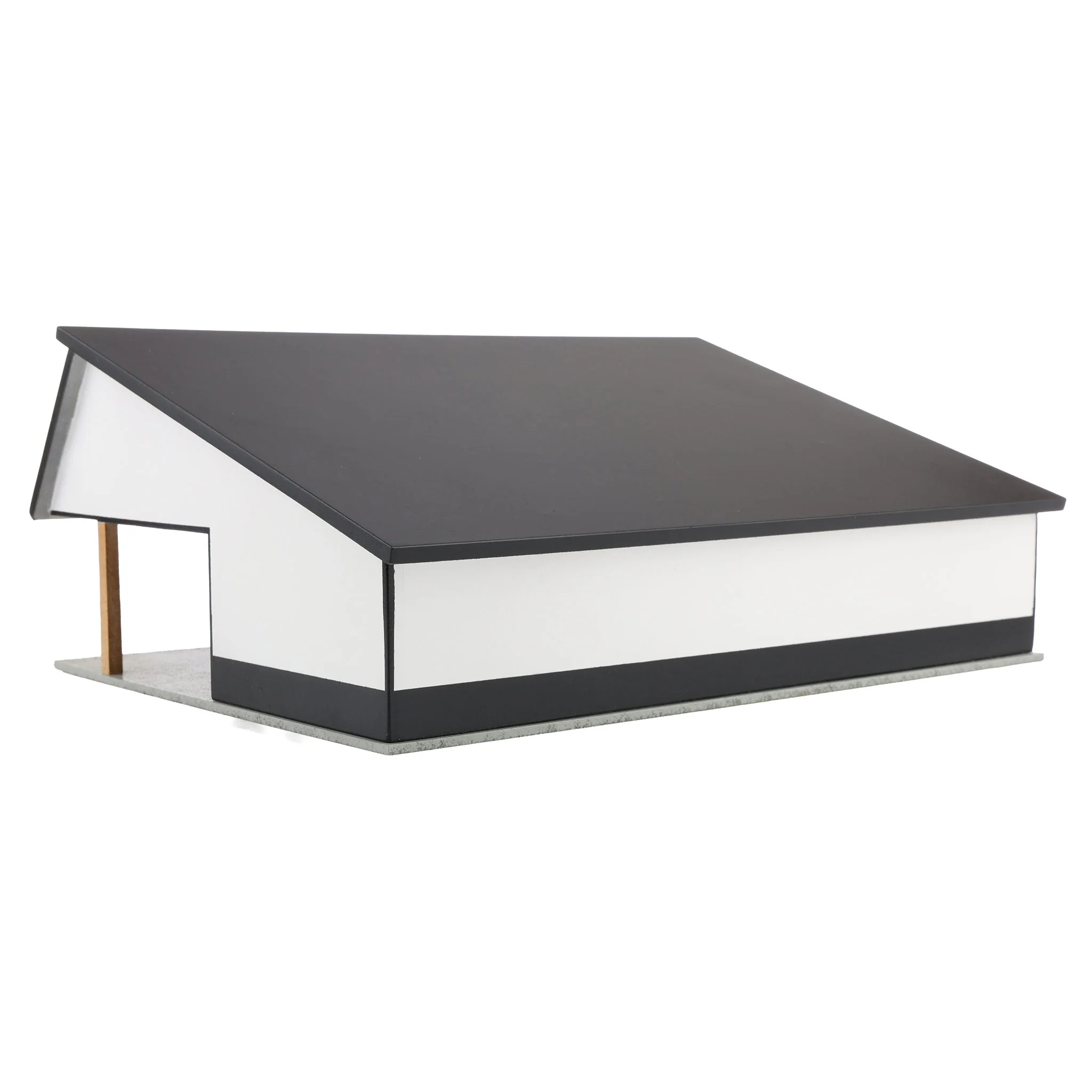 1/64 White & Black 64ft x 48ft Wooden Cattle Shed with Removeable Roof - Image 3