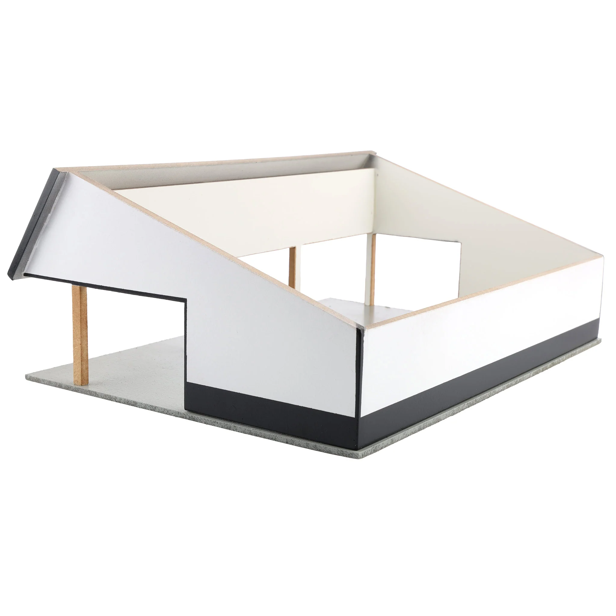 1/64 White & Black 64ft x 48ft Wooden Cattle Shed with Removeable Roof - Image 5