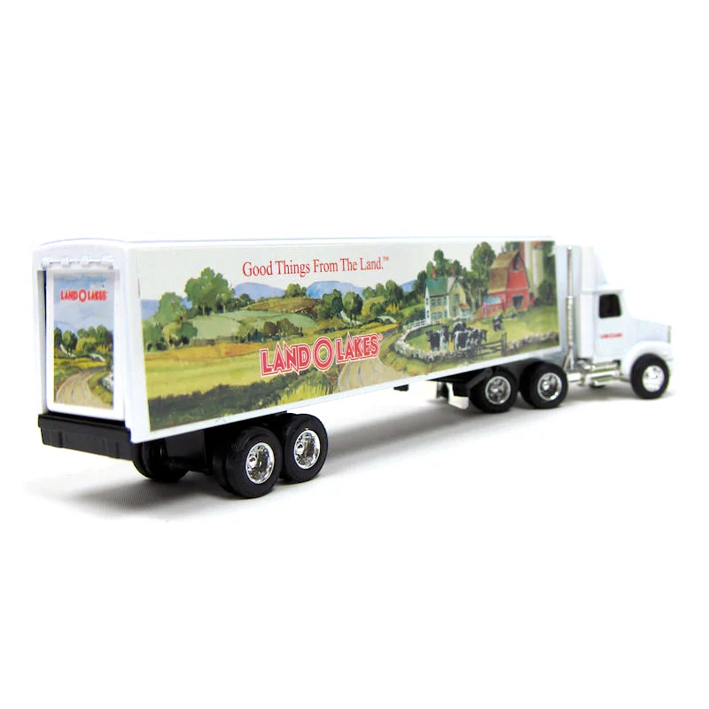 1/64 Land O'Lakes White GMC Semi Truck with Box Trailer by ERTL, Toy Farmer Exclusive - Image 2