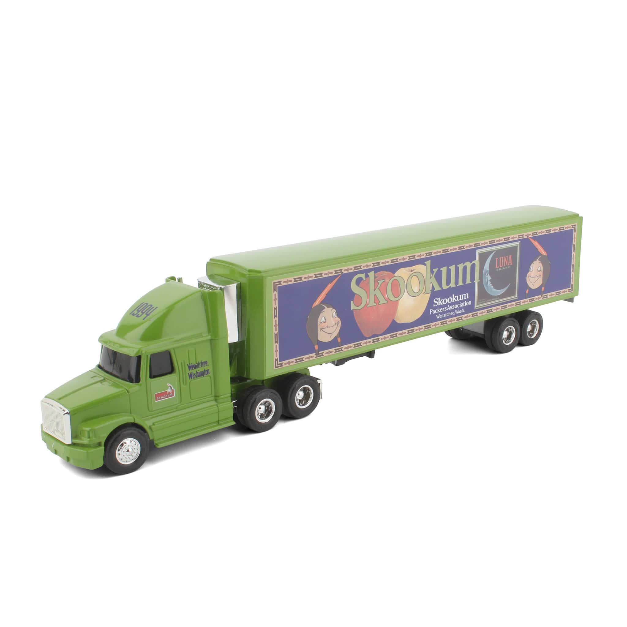 1/64 White GMC Integral Sleeper & Trailer, Skookum Apple Washington deco by ERTL - Image 2