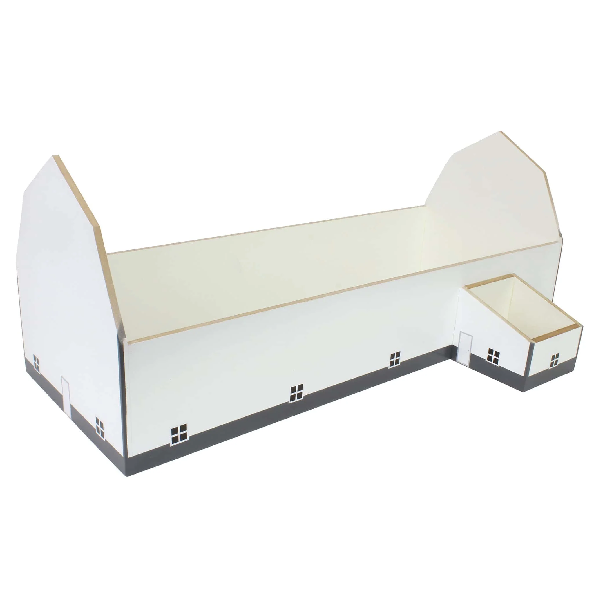 1/64 White & Gray 60ft x 120ft Wooden Dairy Barn with Milk House - Image 4