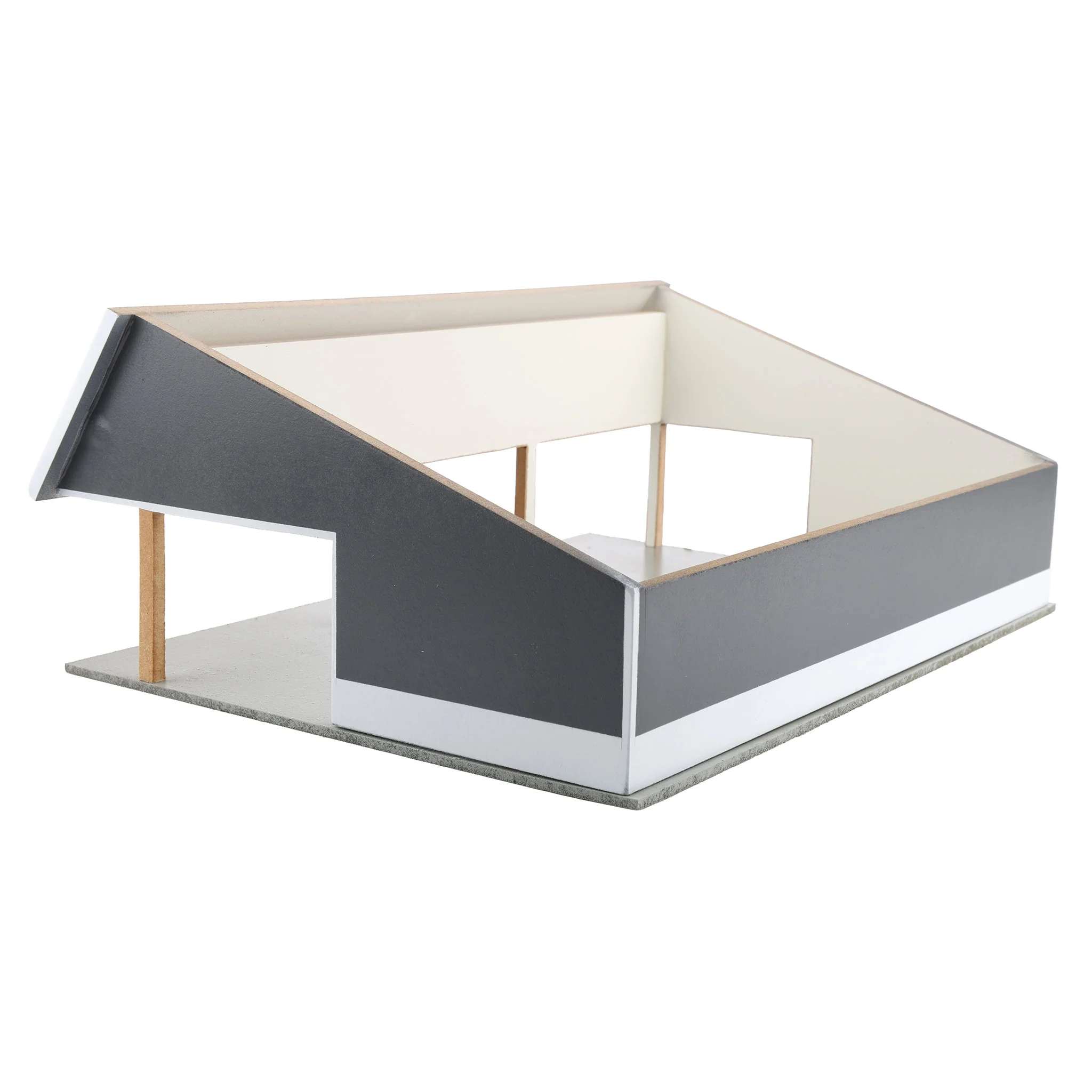 1/64 Light & Dark Gray 64ft x 48ft Wooden Cattle Shed with Removeable Roof - Image 5
