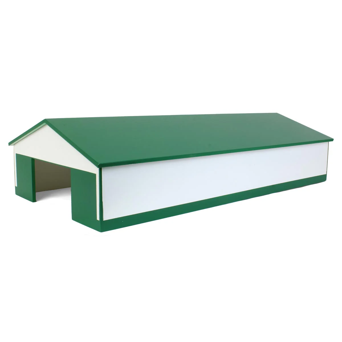 1/64 White & Green 1 Door 60ft x 120ft Wooden Tractor or Truck Shop - Image 3