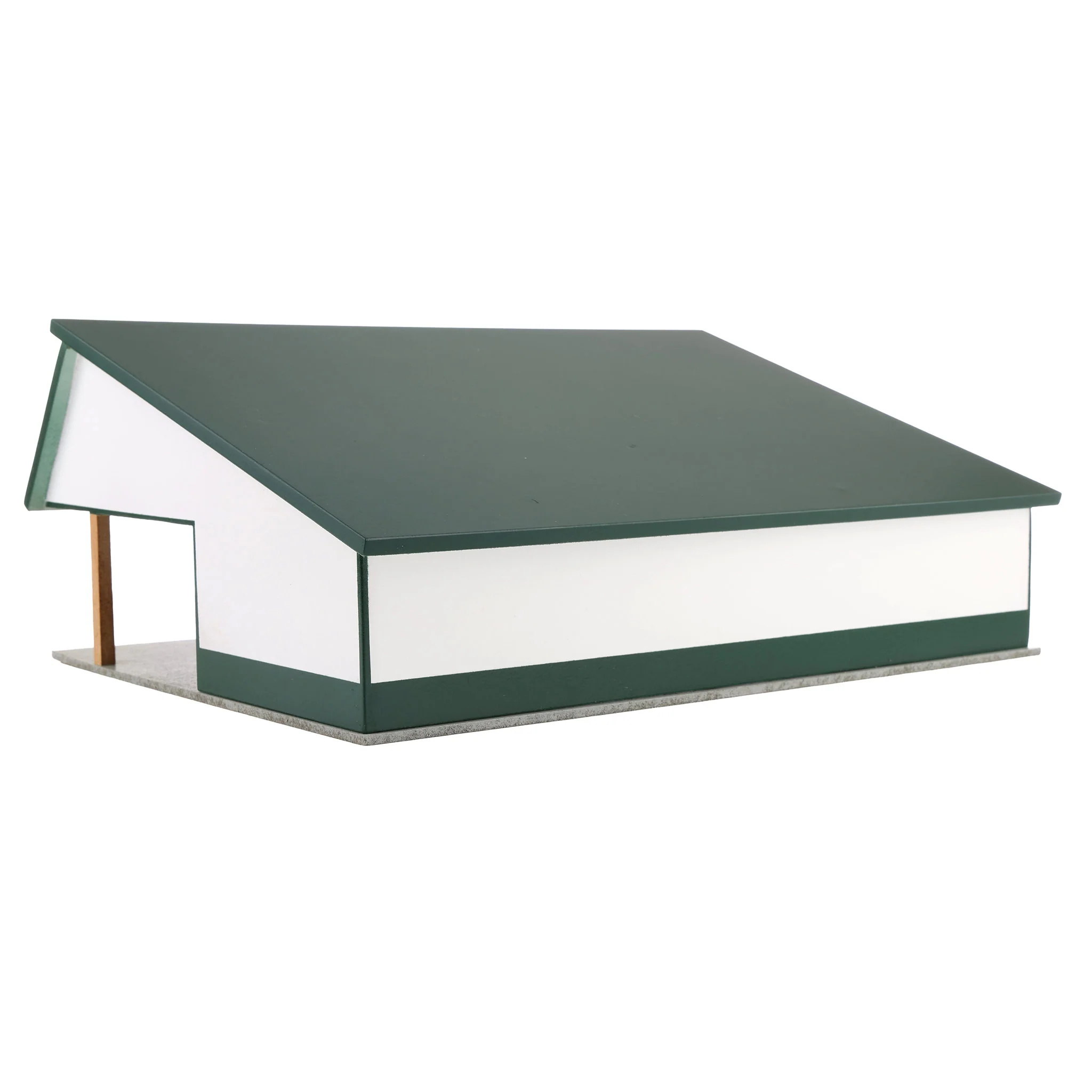 1/64 White & Green 64ft x 48ft Wooden Cattle Shed with Removeable Roof - Image 3