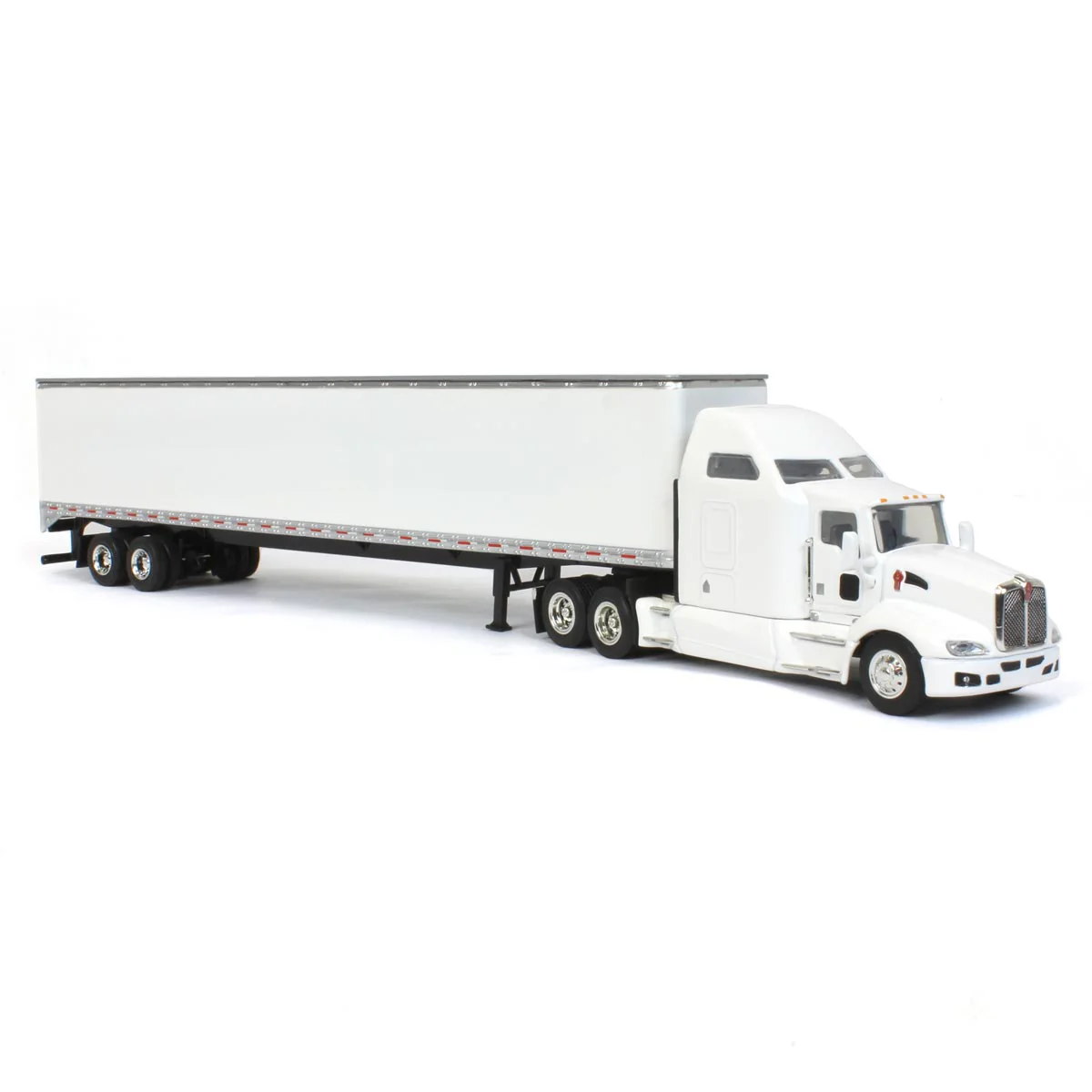 1/64 White Kenworth T660 Sleeper & Trailer with Double Rear Doors - Image 2