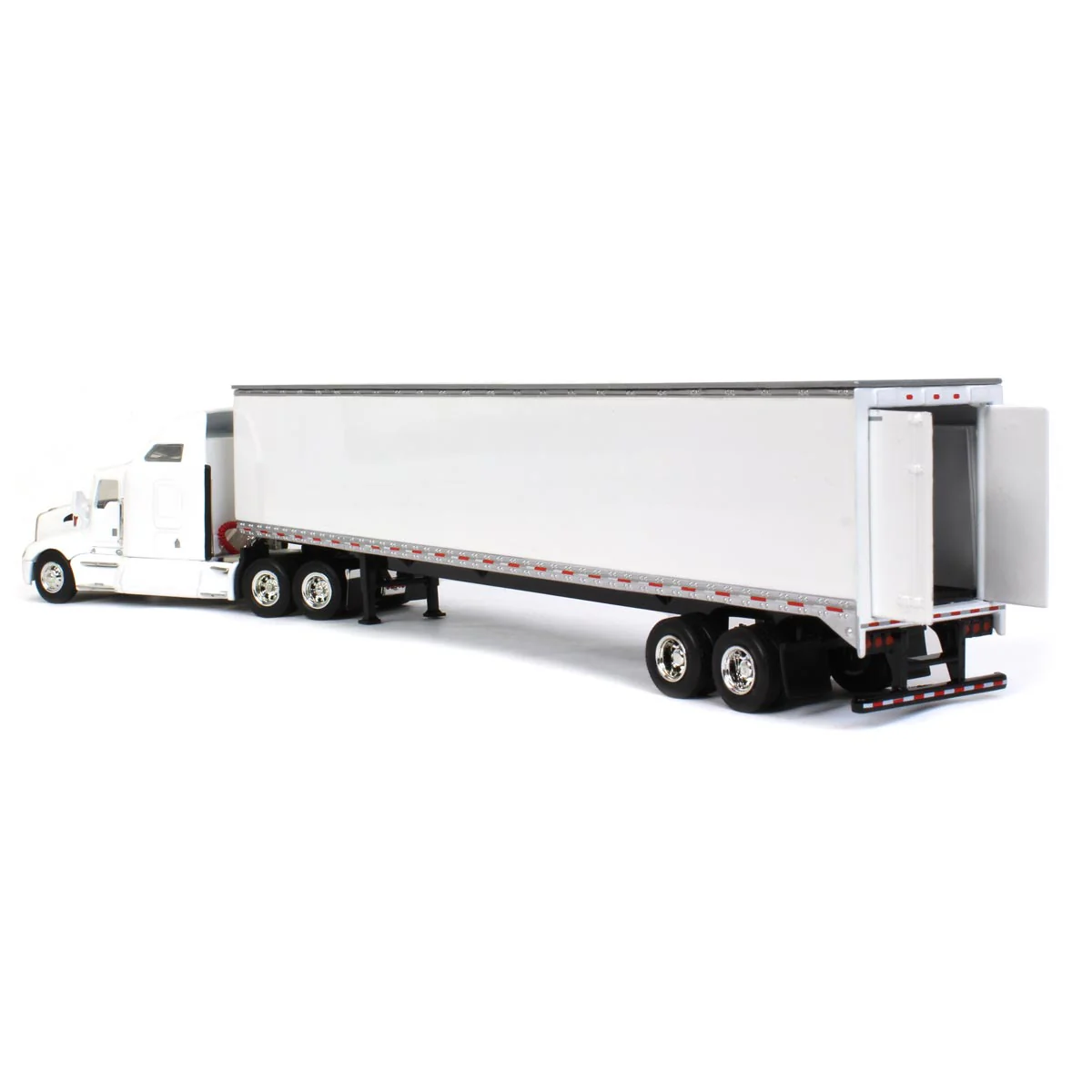 1/64 White Kenworth T660 Sleeper & Trailer with Double Rear Doors - Image 4