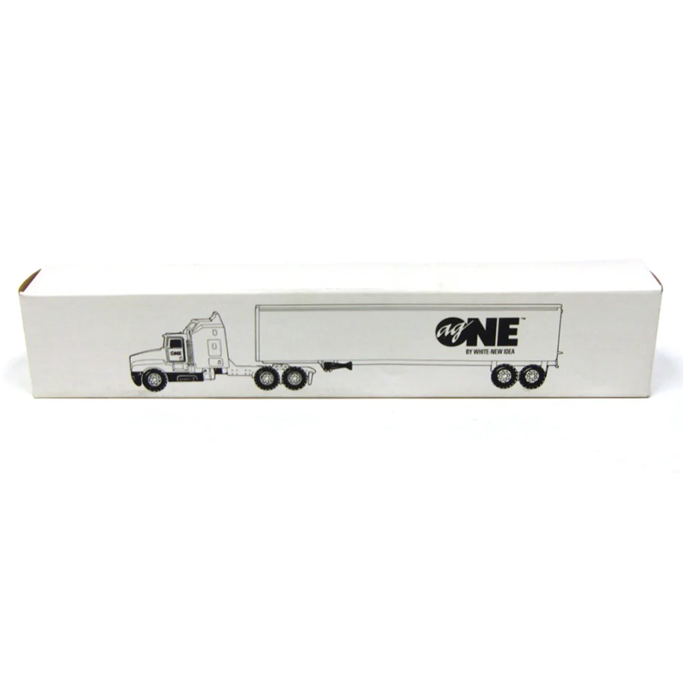 1/64 ERTL Black Kenworth T600A Semi Truck & Trailer, AG ONE by White New Idea - Image 3