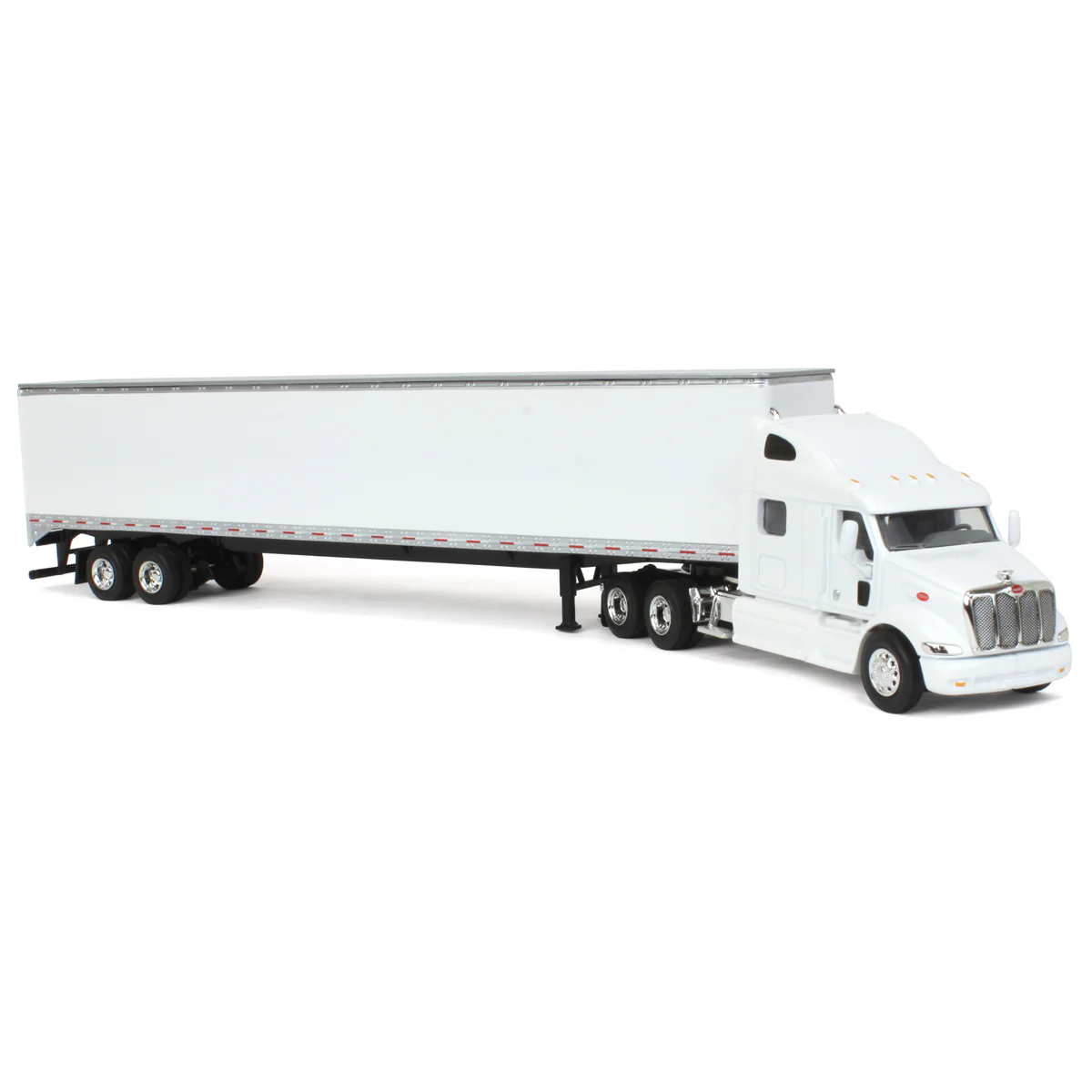 1/64 White Peterbilt 387 with Sleeper and 53' Trailer with Single Rear Door - Image 2