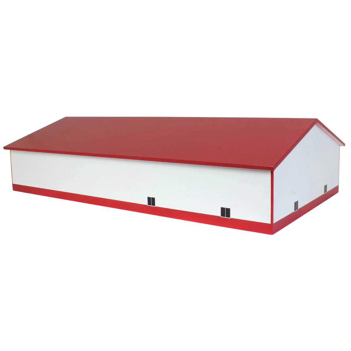 1/64 White & Red 2 Door 70ft x 130ft Wooden Implement Pole Building with Divided Shop Area - Image 3