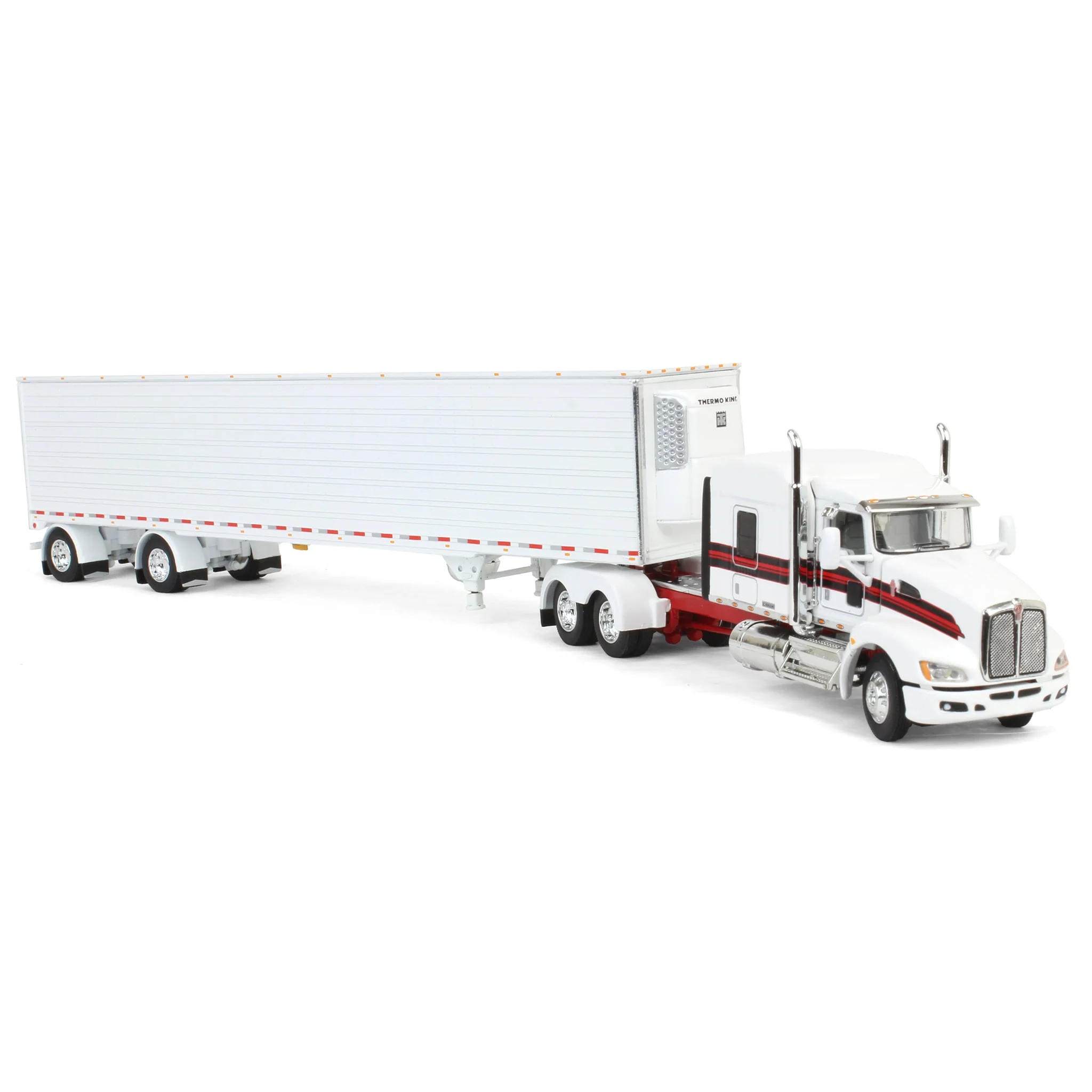 1/64 White/Red Kenworth T660 with Spread Axle Reefer Trailer, DCP by First Gear - Image 2