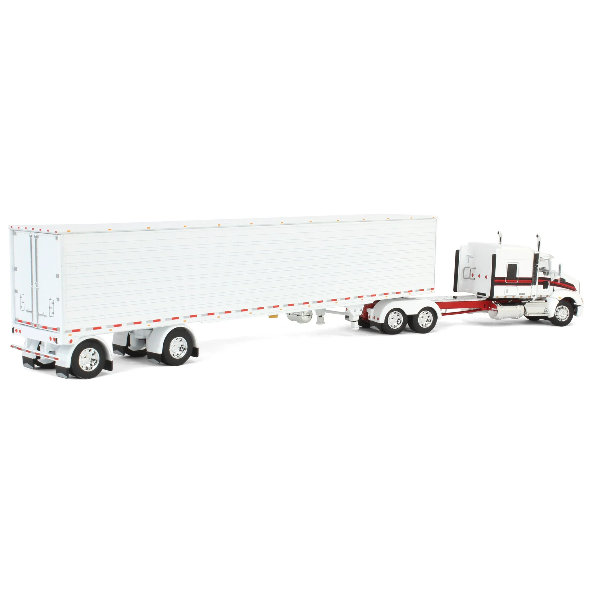 1/64 White/Red Kenworth T660 with Spread Axle Reefer Trailer, DCP by First Gear - Image 3