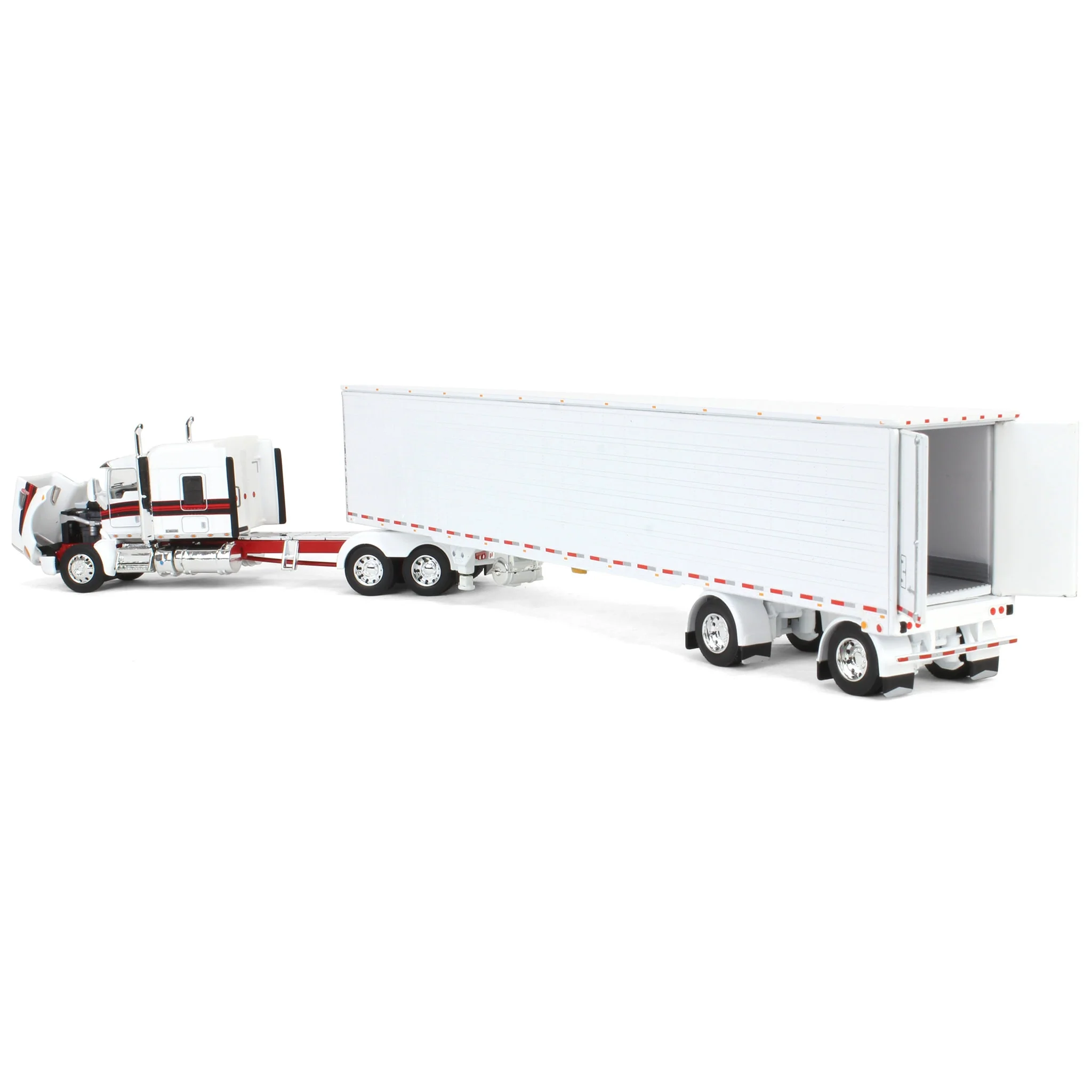 1/64 White/Red Kenworth T660 with Spread Axle Reefer Trailer, DCP by First Gear - Image 4