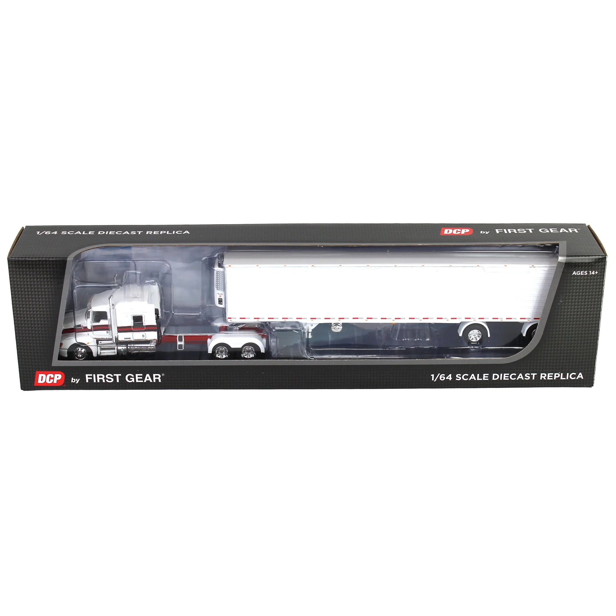1/64 White/Red Kenworth T660 with Spread Axle Reefer Trailer, DCP by First Gear - Image 5