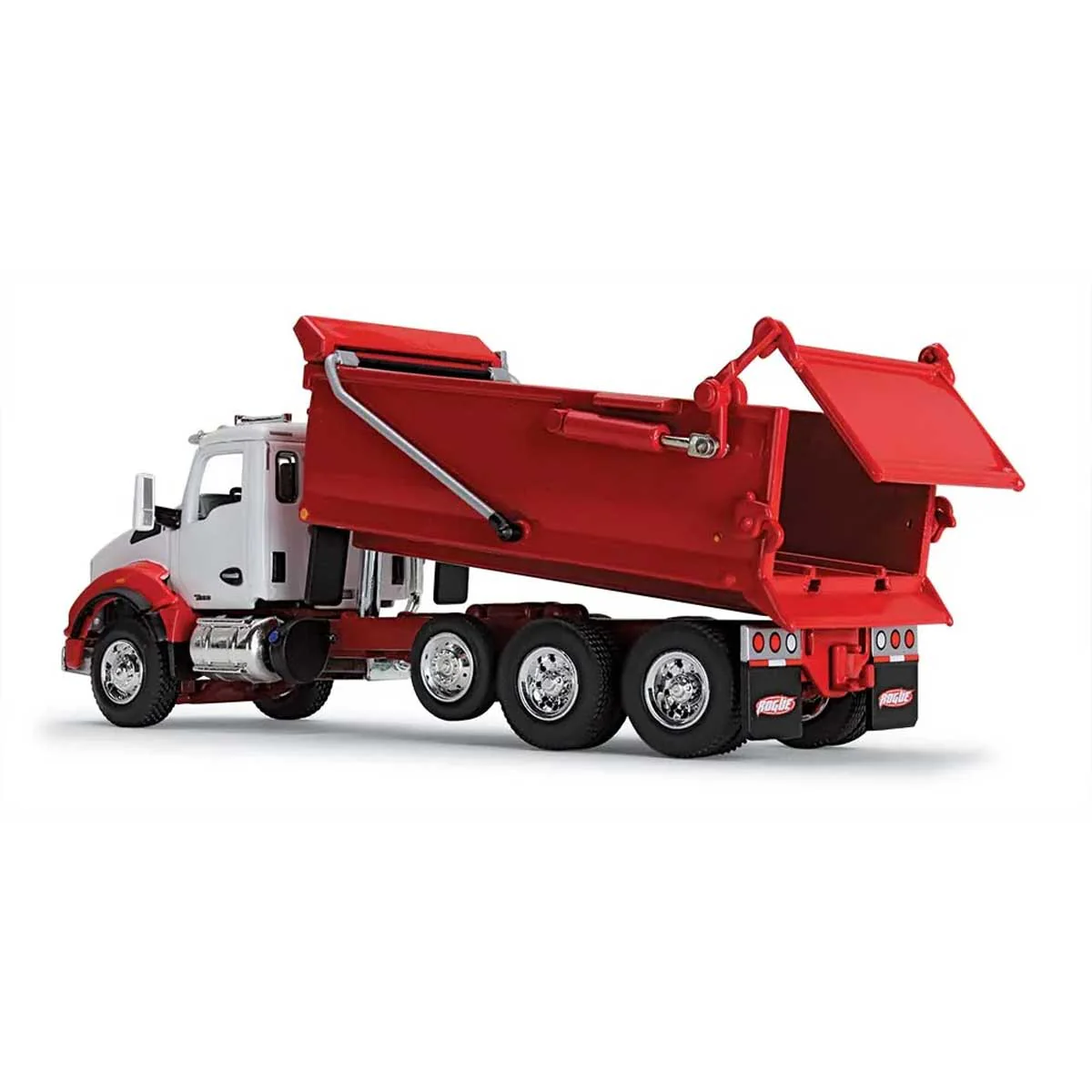 1/64 White & Viper Red Kenworth T880 Rogue Dump, DCP by First Gear - Image 3