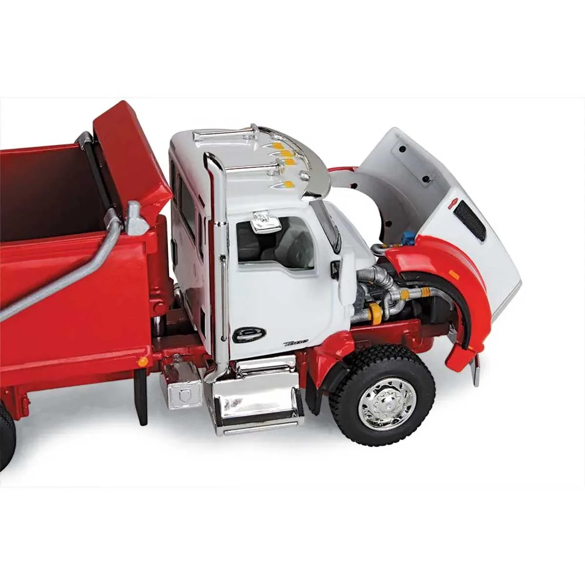 1/64 White & Viper Red Kenworth T880 Rogue Dump, DCP by First Gear - Image 4