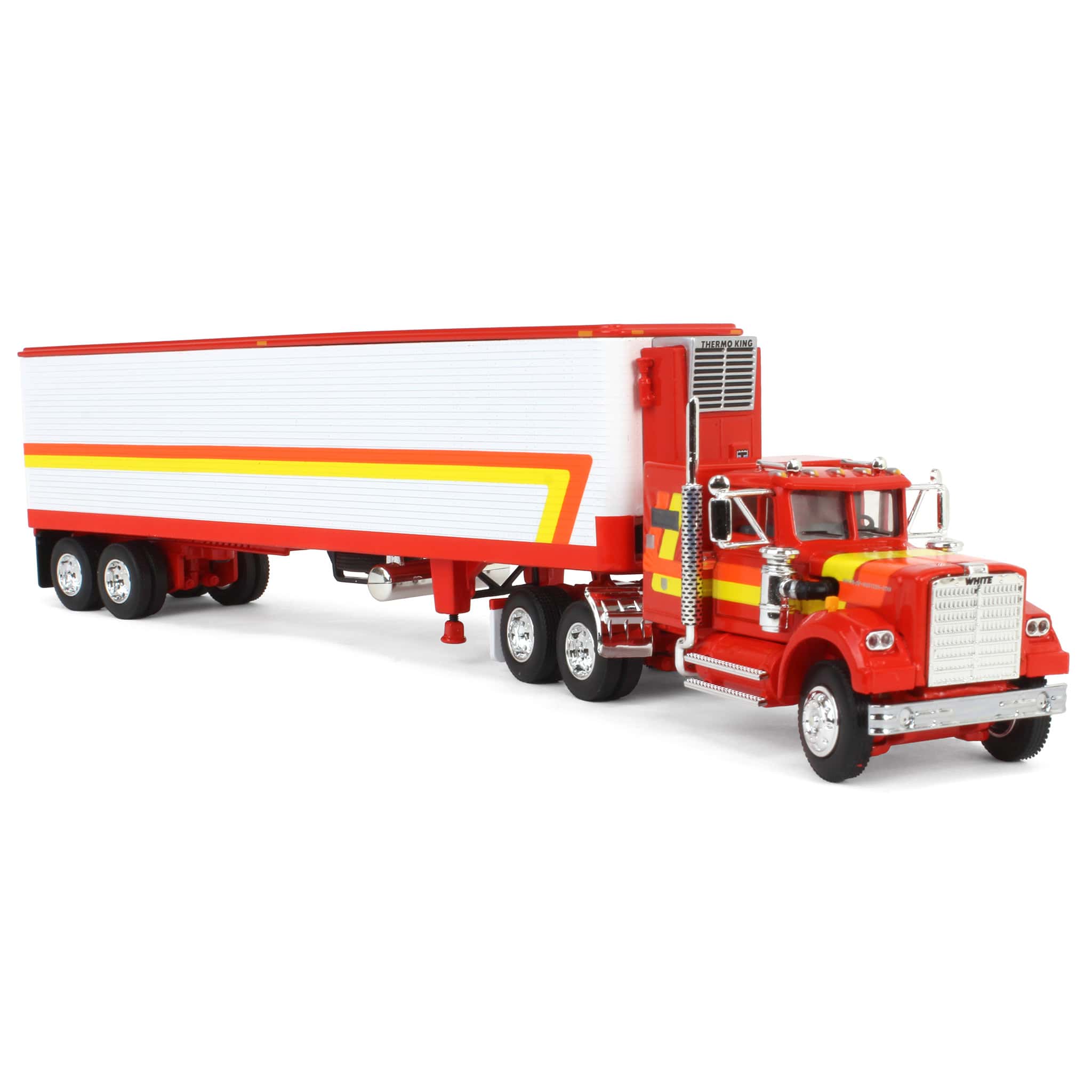 1/64 White Western Star 4900 with Vintage Reefer Trailer, DCP by First Gear - Image 2