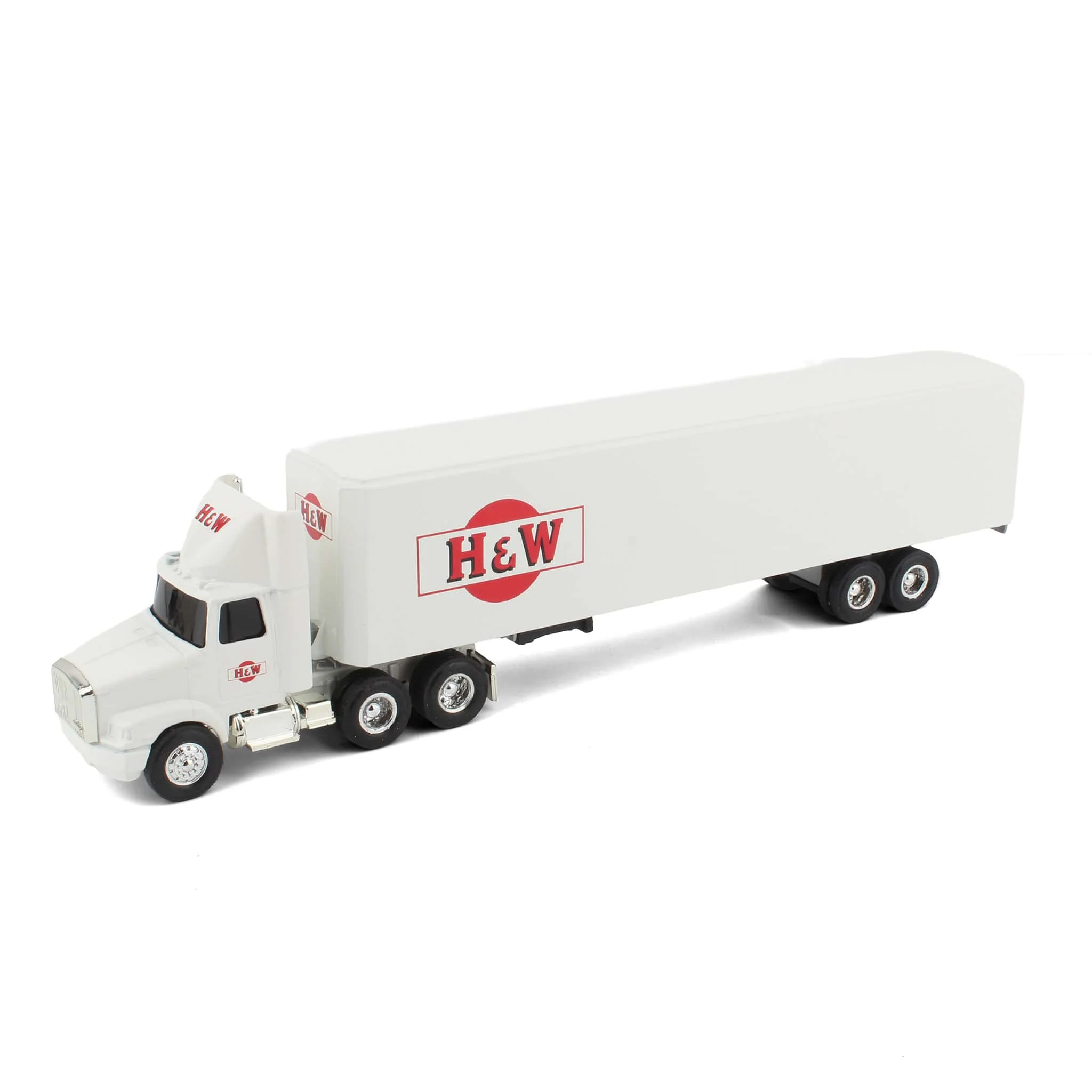 1/64 WhiteGMC Aero Conventional Cab Semi Truck & Box Trailer, H&W Motor Express by ERTLL - Image 2