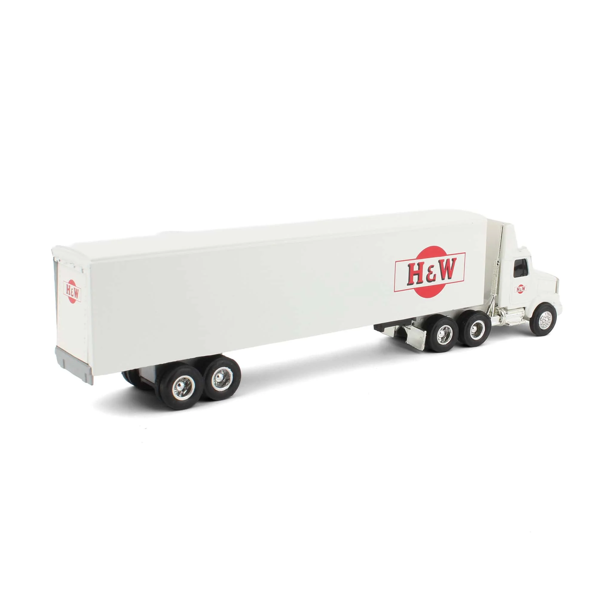 1/64 WhiteGMC Aero Conventional Cab Semi Truck & Box Trailer, H&W Motor Express by ERTLL - Image 3
