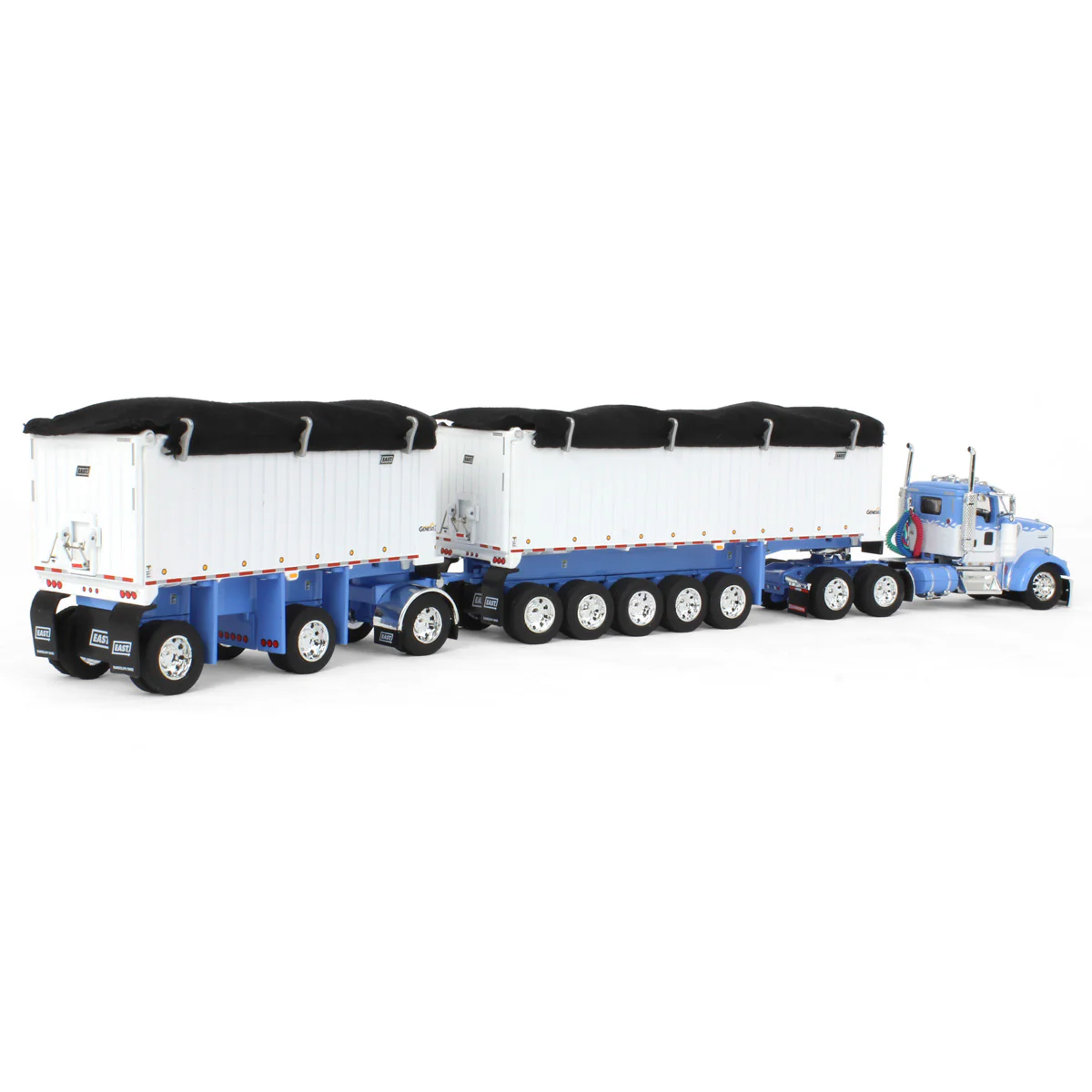 1/64 Wisteria/White Kenworth W900L with 31ft & 20ft End Dump Trailers, DCP by First Gear - Image 3