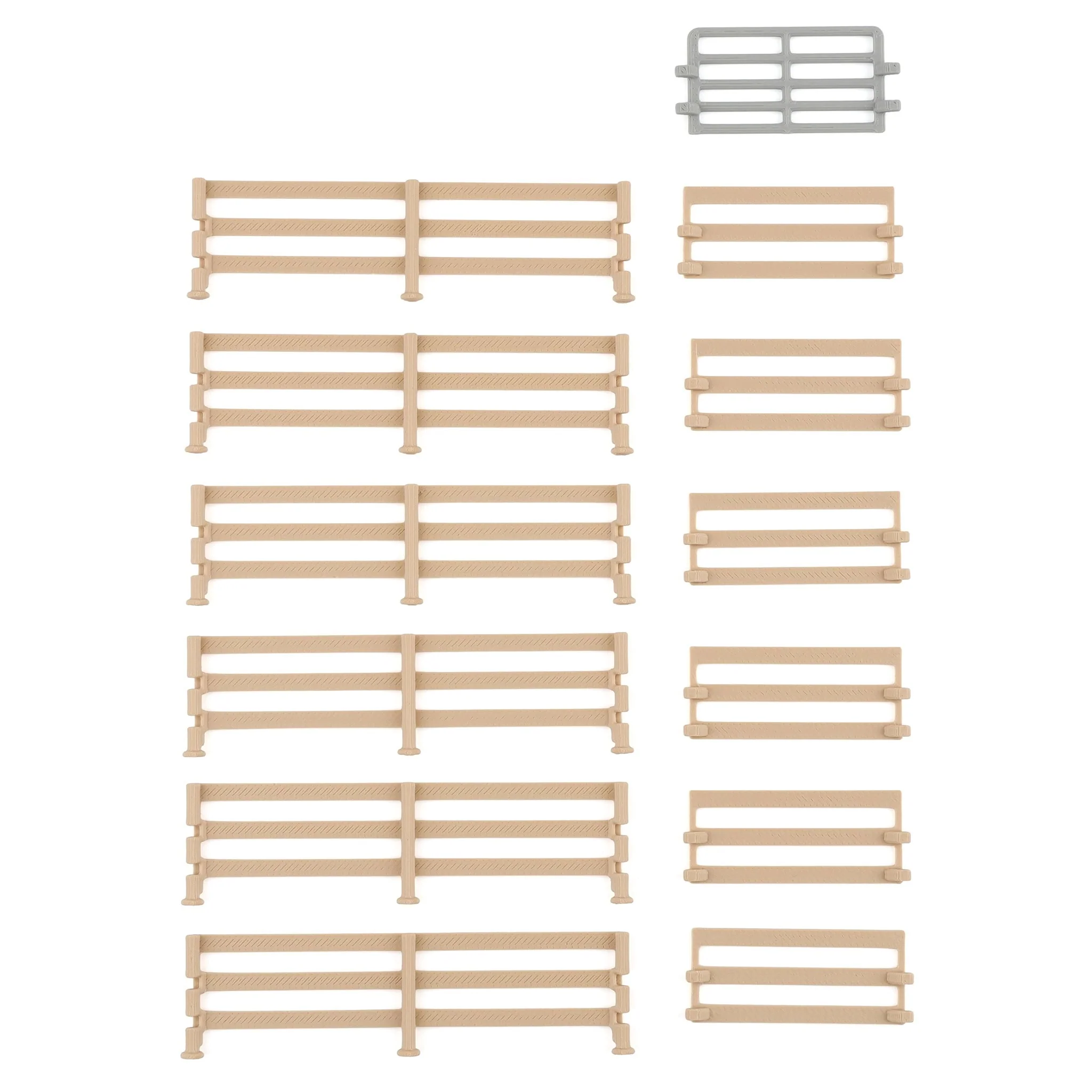 1/64 Wood-Look Fencing 6-Pack with Gate by REVD Toys, 3D Printed - Image 4