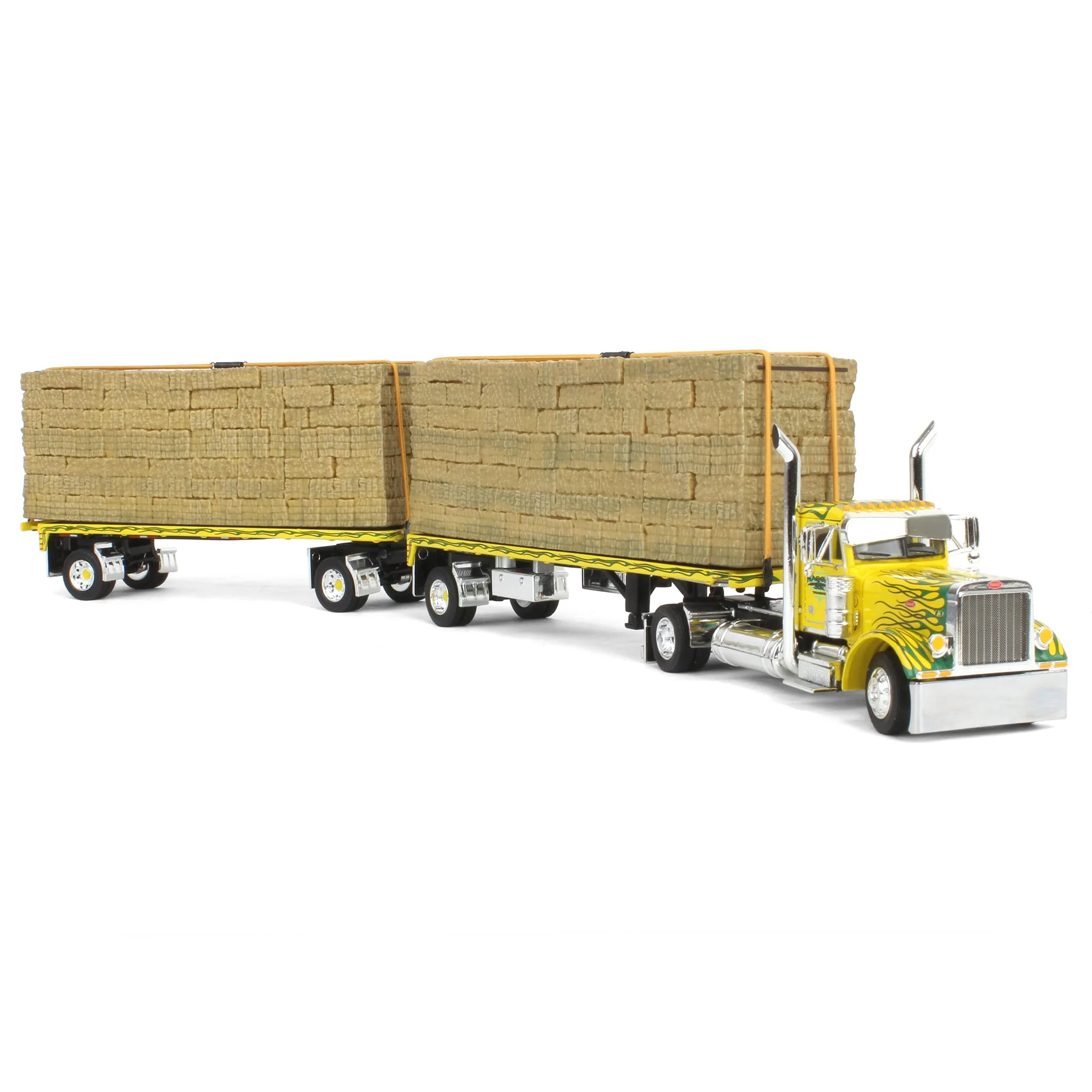 1/64 Maggini & Son Peterbilt 379 & 2 Pup Flatbeds with Hay Loads, 2024 NTT'NC Show, DCP by First Gear - Image 2