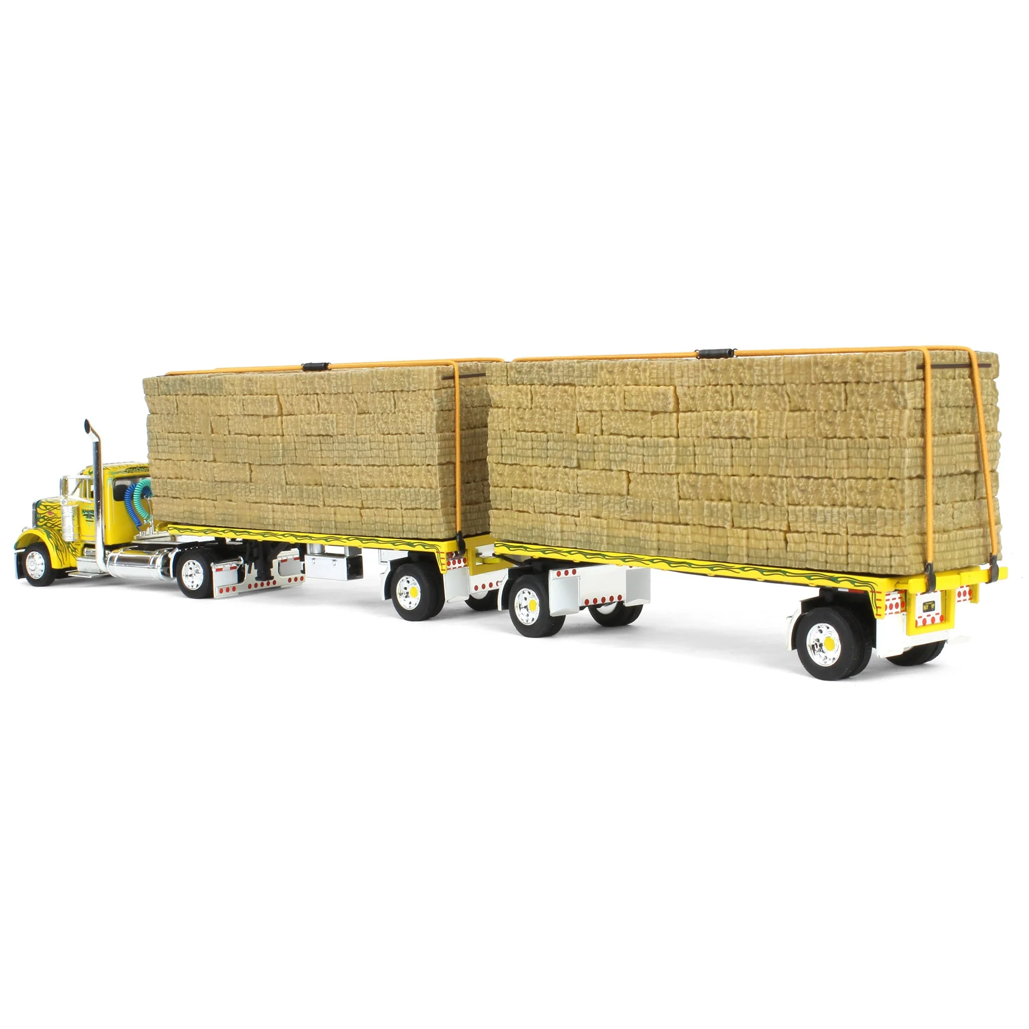 1/64 Maggini & Son Peterbilt 379 & 2 Pup Flatbeds with Hay Loads, 2024 NTT'NC Show, DCP by First Gear - Image 4