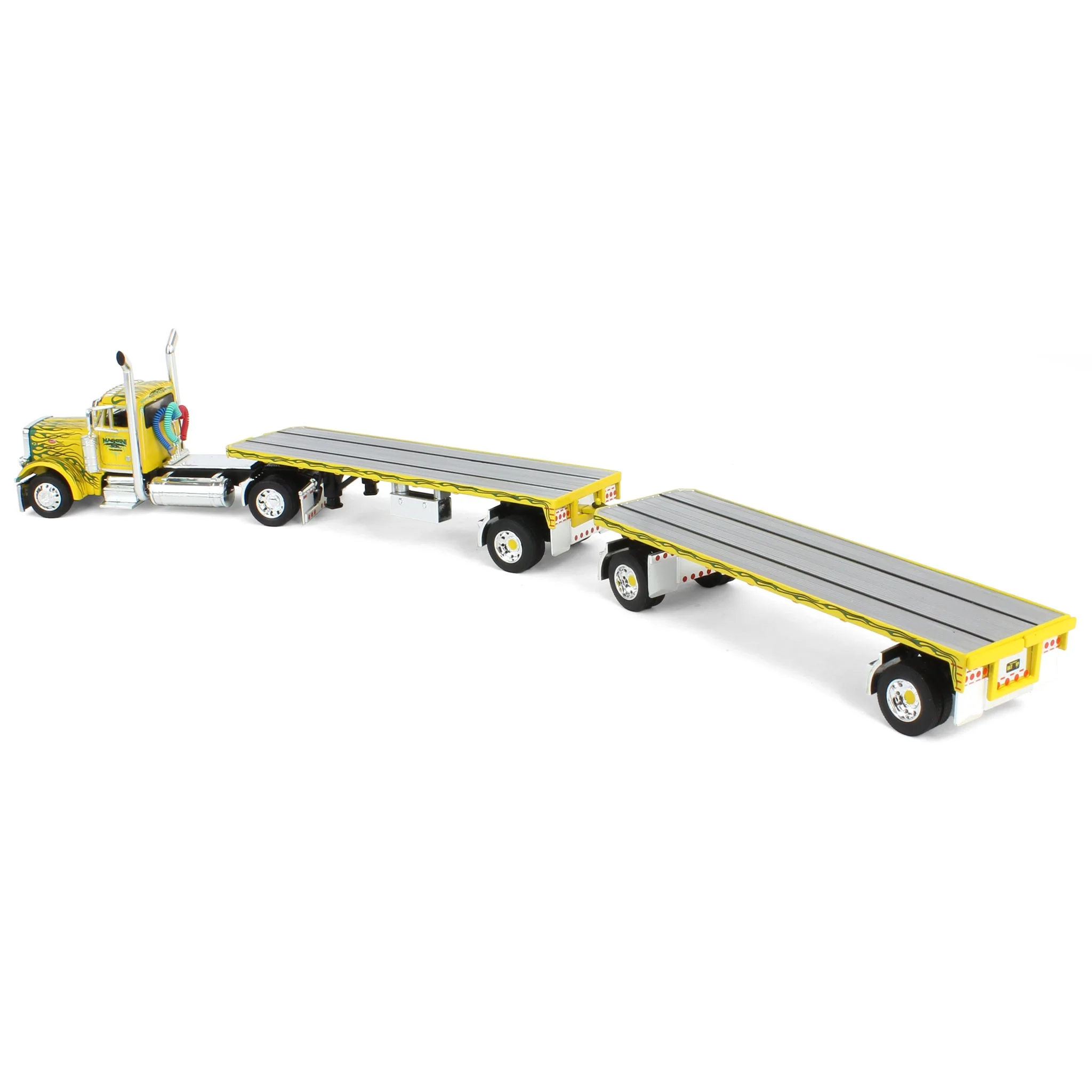 1/64 Maggini & Son Peterbilt 379 & 2 Pup Flatbeds with Hay Loads, 2024 NTT'NC Show, DCP by First Gear - Image 6