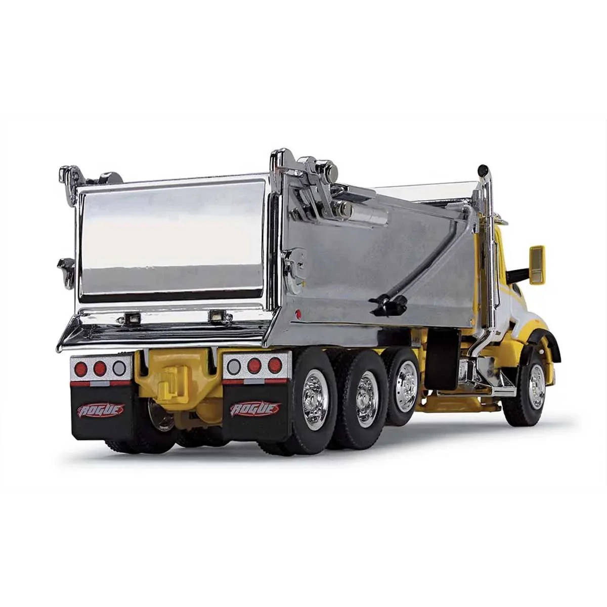 1/64 Yellow/White/Chrome Kenworth T880 Rogue Dump Truck, DCP by First Gear - Image 2
