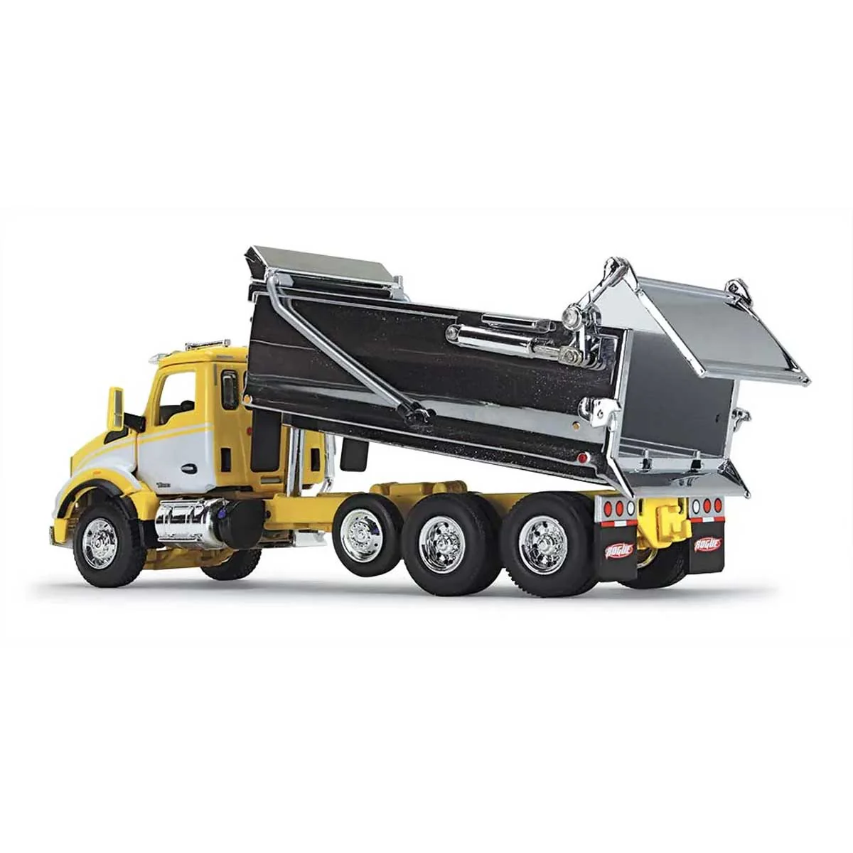 1/64 Yellow/White/Chrome Kenworth T880 Rogue Dump Truck, DCP by First Gear - Image 3