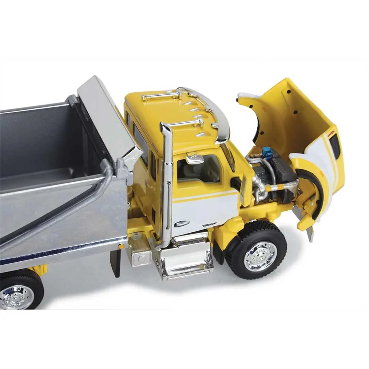 1/64 Yellow/White/Chrome Kenworth T880 Rogue Dump Truck, DCP by First Gear - Image 4